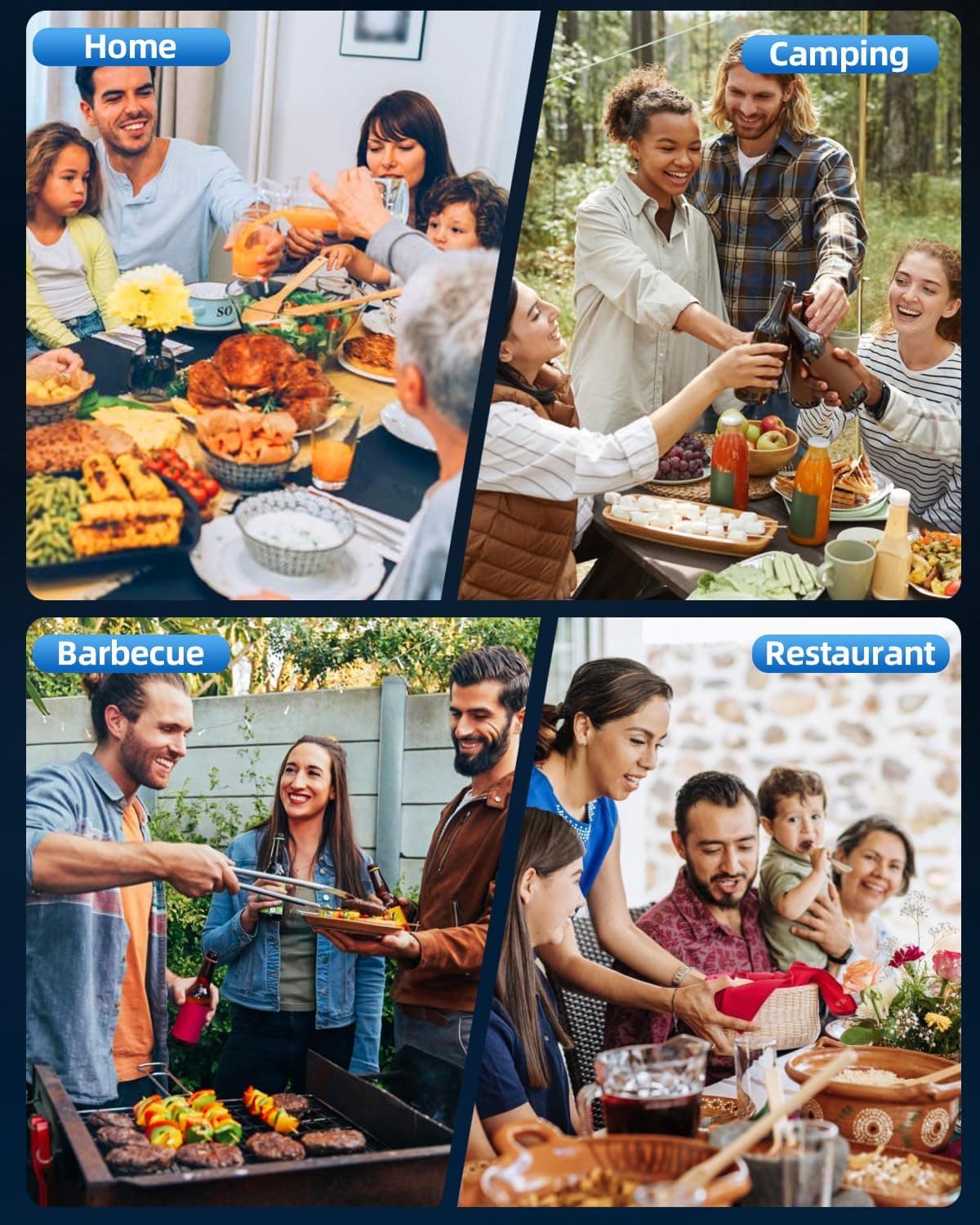 XinXu Gravity Electric Pepper and Salt Grinder Set, Adjustable Coarseness, Battery Powered with LED Light, One Hand Automatic Operation, Black -2 Pack L Set/Black - Image 9