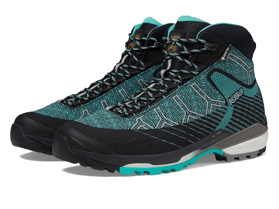 Asolo Falcon Evo Jaquard GV ML Women's Climbing Shoes Black/Aqua Green : 7.5 B - Medium, Synthetic