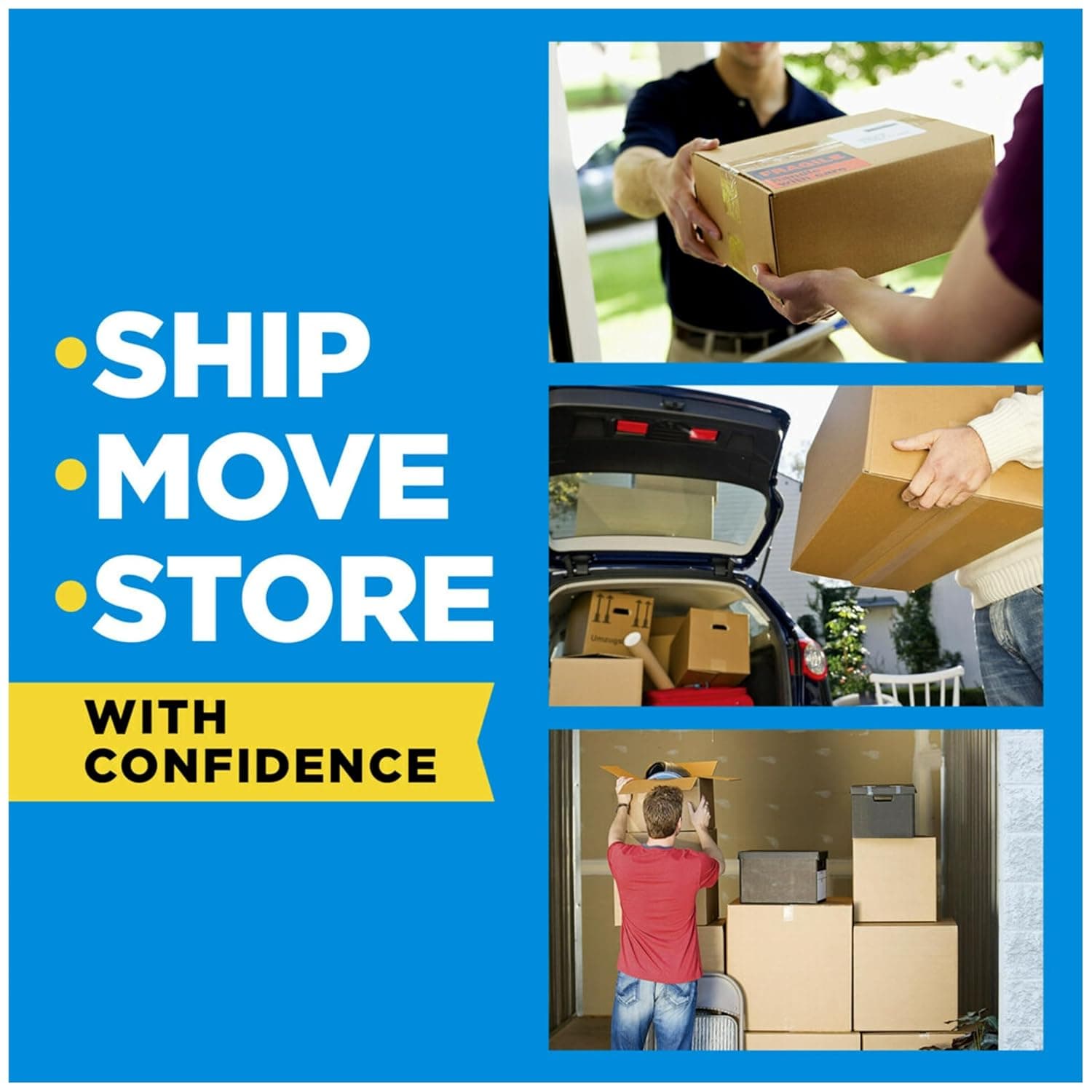 Scotch Heavy Duty Shipping Packing Tape, Clear, Shipping and Packaging Supplies, 1.88 in. x 27.7 yd., 1 Tape Roll with Dispenser 1 Roll - Image 9