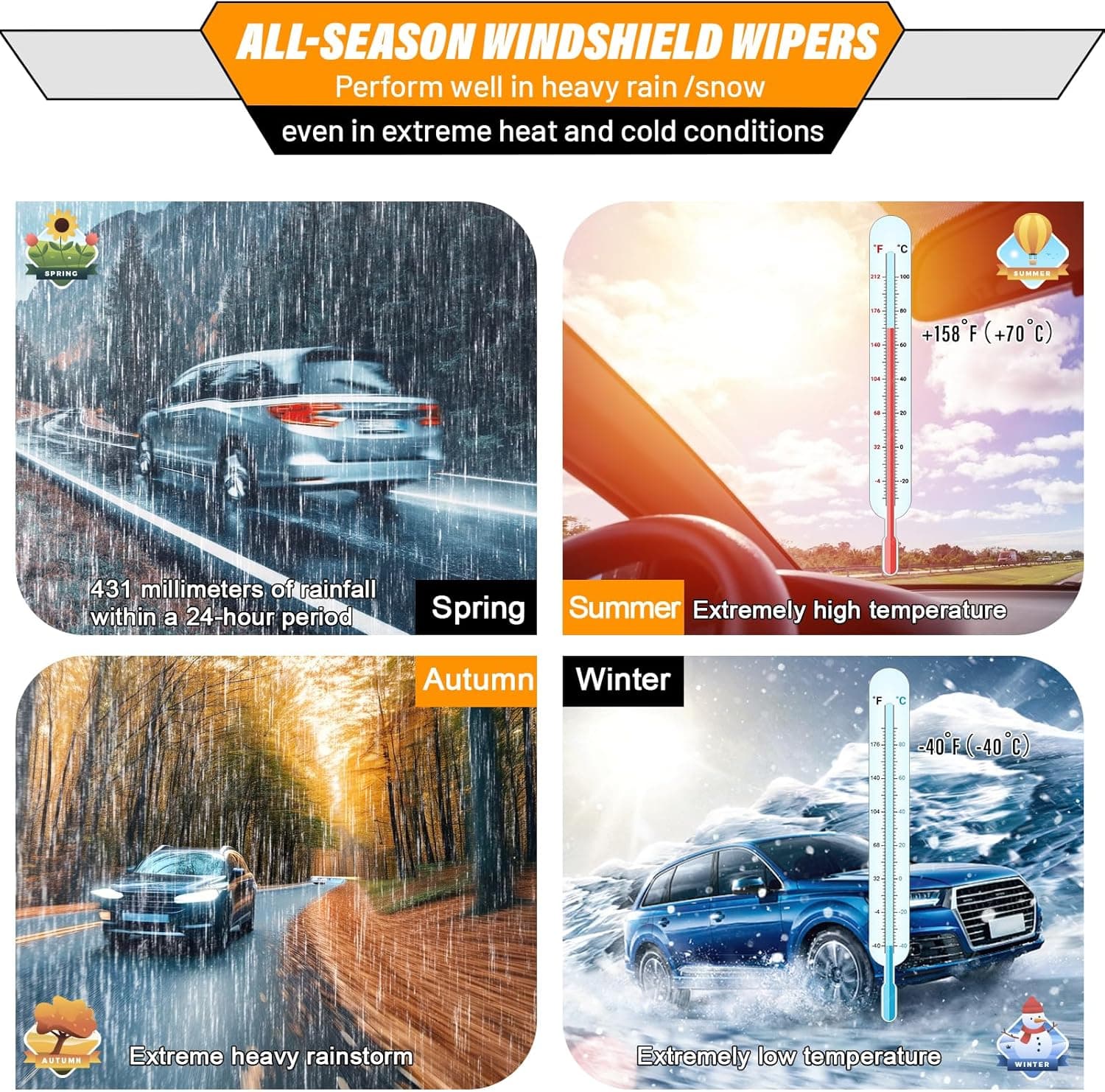 AUTOBOO 26"+16" Limpiaparabrisas con 12" Hoja de Limpiaparabrisas Trasera de Reemplazo para Toyota RAV4 2019 2020 2021 2022 2023 2024, Mazda 5 2015 2014 2013 2012 2011 2010-2006 - Calidad Original de Fábrica (Paquete de 3) 26"+16"/12" - Image 9