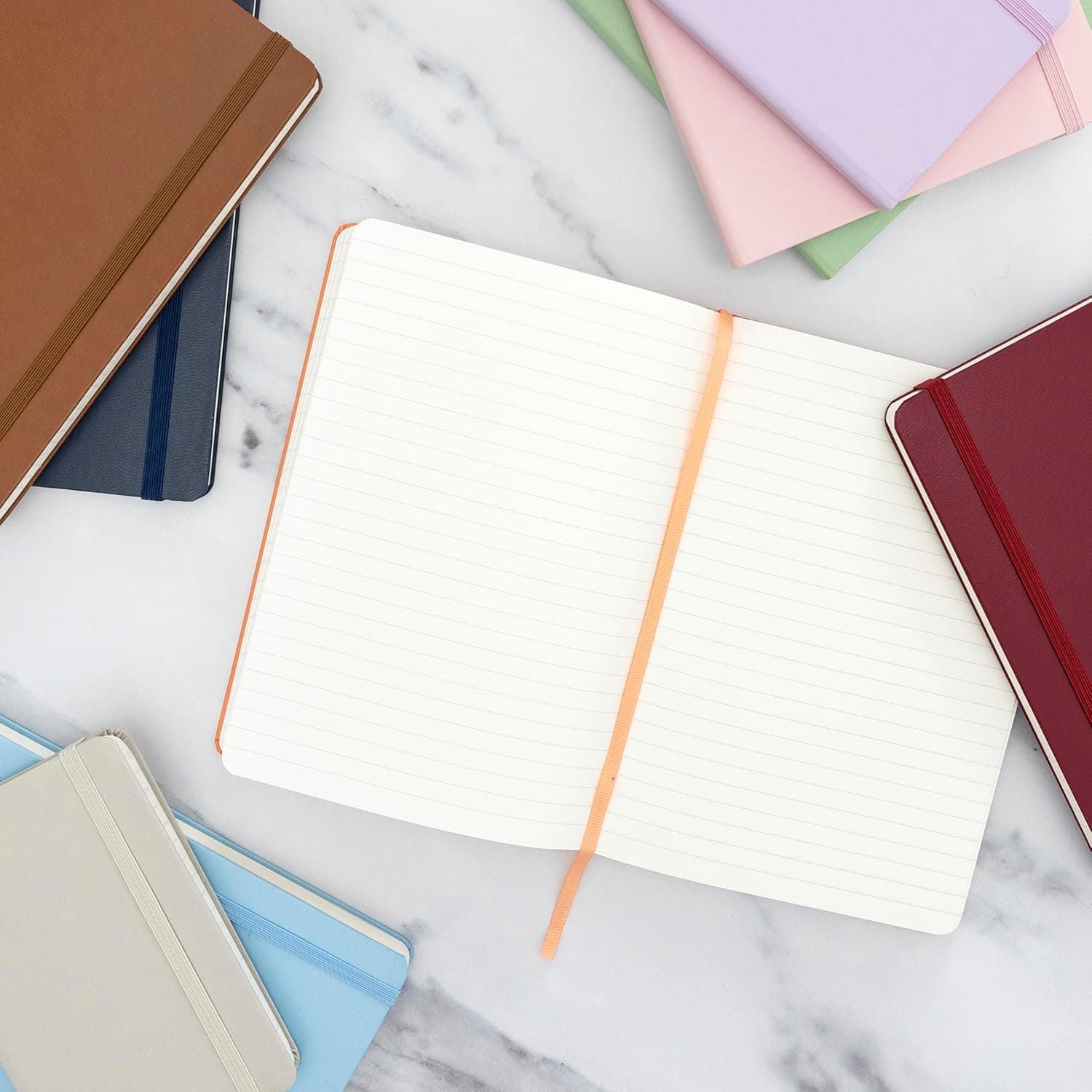 PAPERAGE Lined Journal Notebook, (Black), 160 Pages, Medium 5.6 in x 8 in - 100 GSM Thick Paper – Hardcover Journaling Notebook for Work, School & Note Taking Lined 160 Pages Black - Image 6