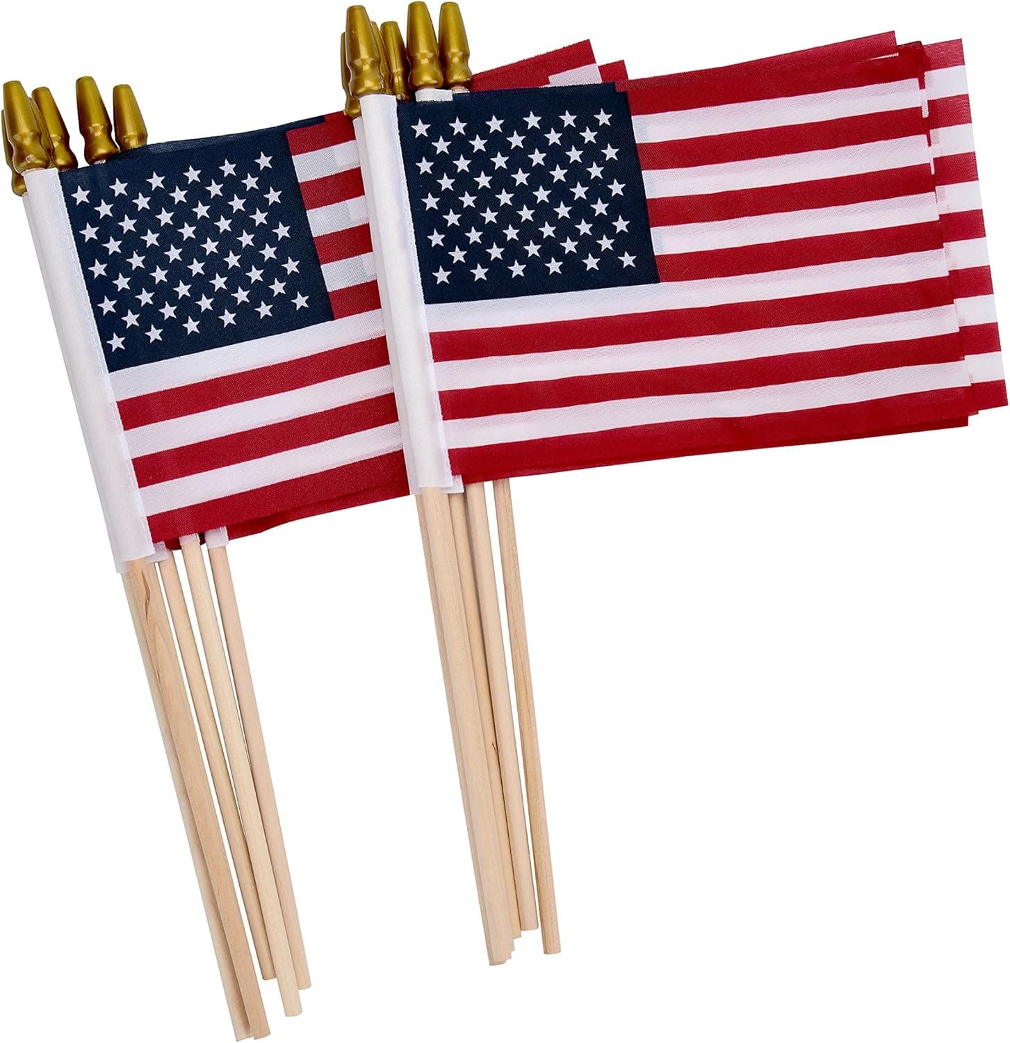 12 Pack Small American Flags on Stick Small US Flags/Mini American Flags for Outside 4x6 Inch American Hand Held Stick Flags with Kid-Safe Spear Top, Patriotic Veterans Day Decorations, 4th of July Decorations 4×6 Inch (Red) - Image 2
