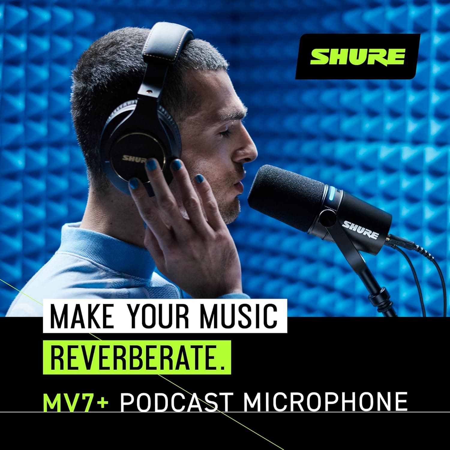 Shure MV7+ Podcast Dynamic Microphone – OBS Certified, Enhanced Audio, LED Panel, USB-C & XLR Outputs, Auto Level Mode, Digital Pop Filter, Reverb Effects – for Podcasting, Streaming, Recording, Black USB - Black Medium - Image 4