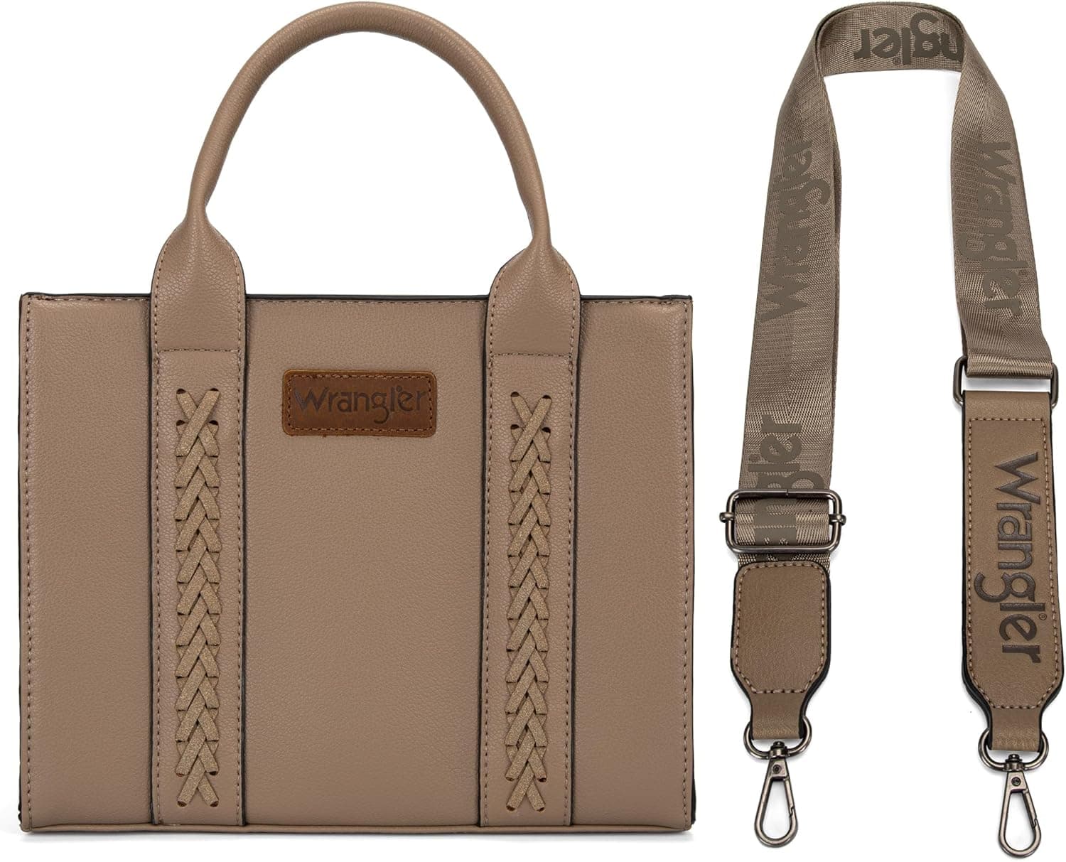 Wrangler Medium Tote Bag for Women Designer Satchel Handbags Top-handle Purses with Strap A-natural-khaki - Image 6
