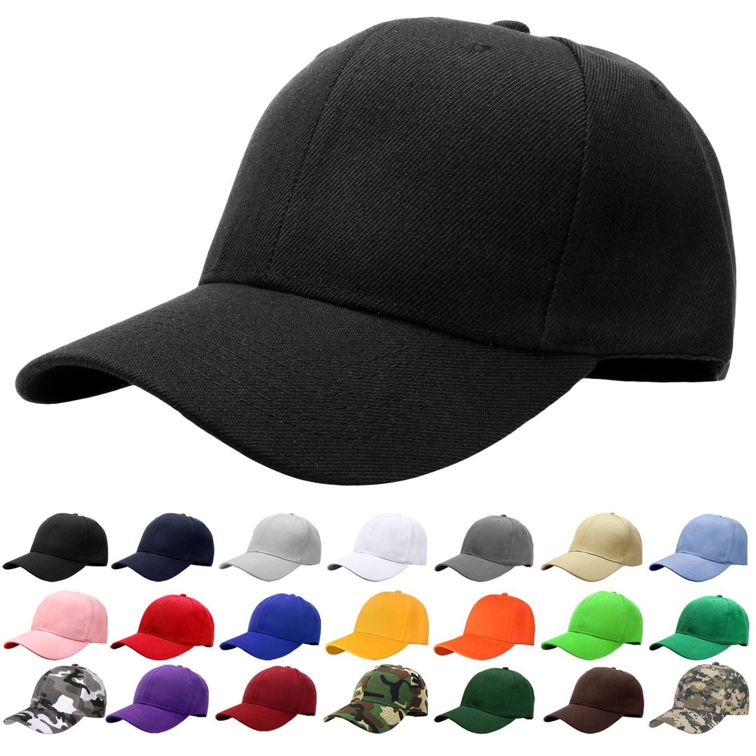 Falari Baseball Cap Adjustable Size para sa Running Workouts at Outdoor Activities Lahat ng Season Isang Sukat 1pc Itim