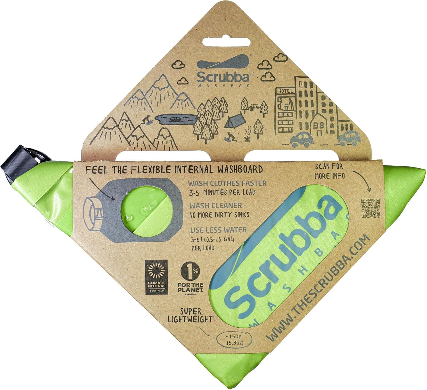 Scrubba Wash Bag Portable Washing Machine - Lightweight Manual Washing Machine for Travel, Camping, Laundry, Baby Clothes - Travel Essentials, Gift - use with Laundry Detergent/Sheets - 5.3 oz. - Image 7