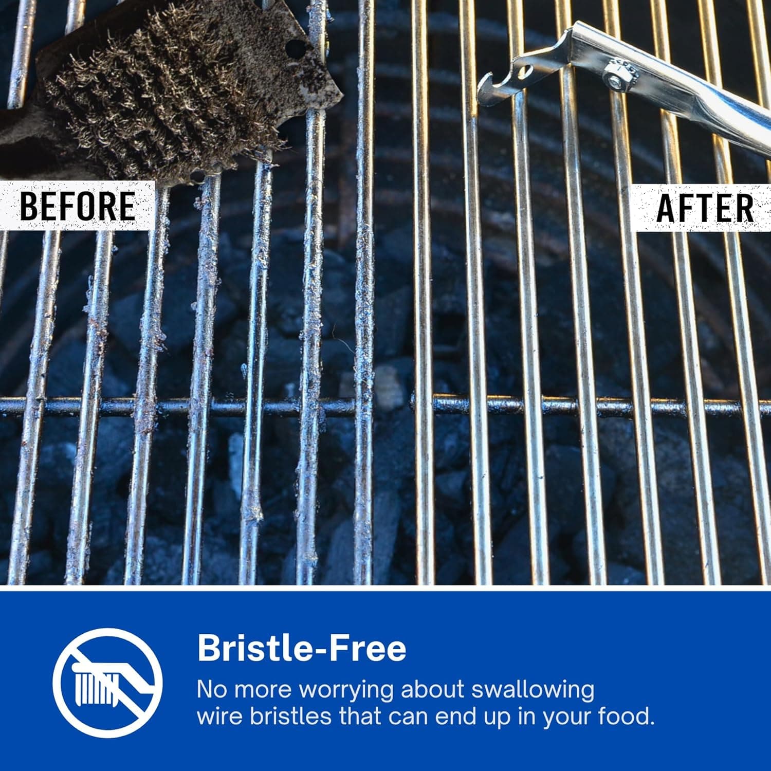 Grill Floss Premium Grill Scraper for Outdoor Grill with Round Grates - Bristle Free Grill Brush for Outdoor Grill - BBQ Grill Grate Cleaner Cleans Top and Bottom of Grill Without Lifting Grates - Image 5