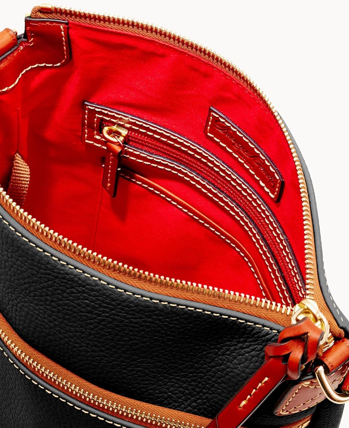 Dooney & Bourke Women's Crossbody in Pebble Grain Leather, Large Handbag with Adjustable Shoulder Strap, Black - Image 5