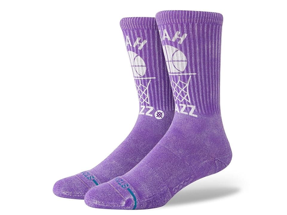 Stance Vintage Utah Jazz Crew Cut Socks Shoes Purple : LG (US Men's Shoe 9-13 - Women's Shoe 11-14), Cotton/Nylon/Polyester