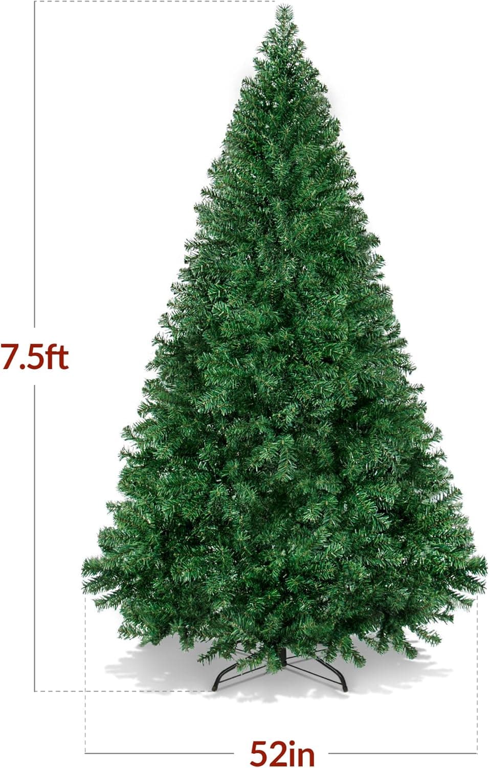 Best Choice Products Artificial Christmas Tree, 7.5ft Premium Unlit Pine Design, Dense Branches Realistic Holiday Décor​ w/Easy Assembly - Green 7.5ft Green - Image 3