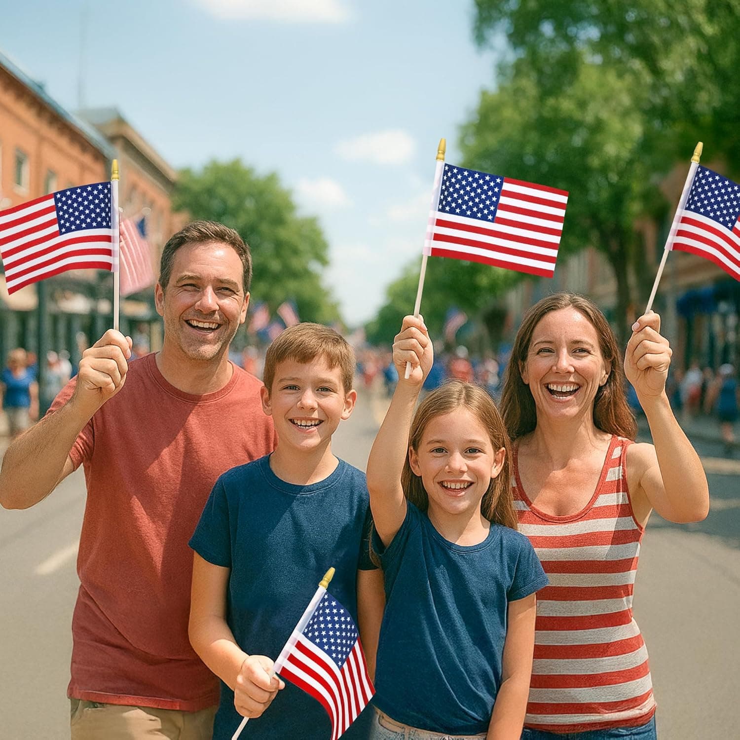 12 Pcs Small American Flags on Stick, 6x4 In 4th of July Decorations, Mini Patriotic USA Flag, Fourth of July Decorations, Hand Held July 4th Flag for Veterans Day Decorations Gifts Favors Accessories - Image 8