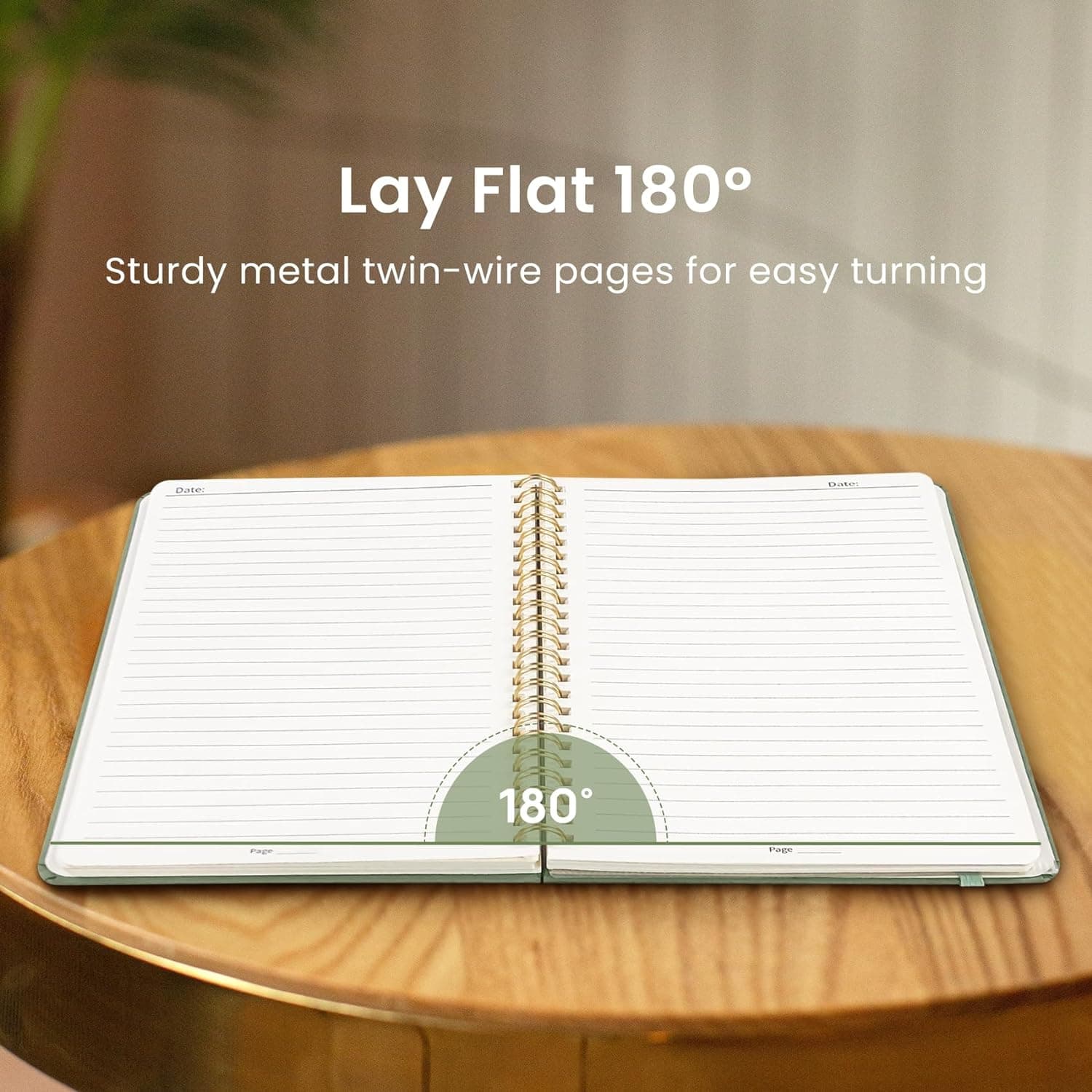 Taja Lined Spiral Journal Notebook for Women & Men, 140 Pages, College Ruled Hardcover Notebook for Work & Note Taking, Journals for Writing, A5(5.7" x 7.9") - Green A.Green a-Lined(1 Pack) - Image 5