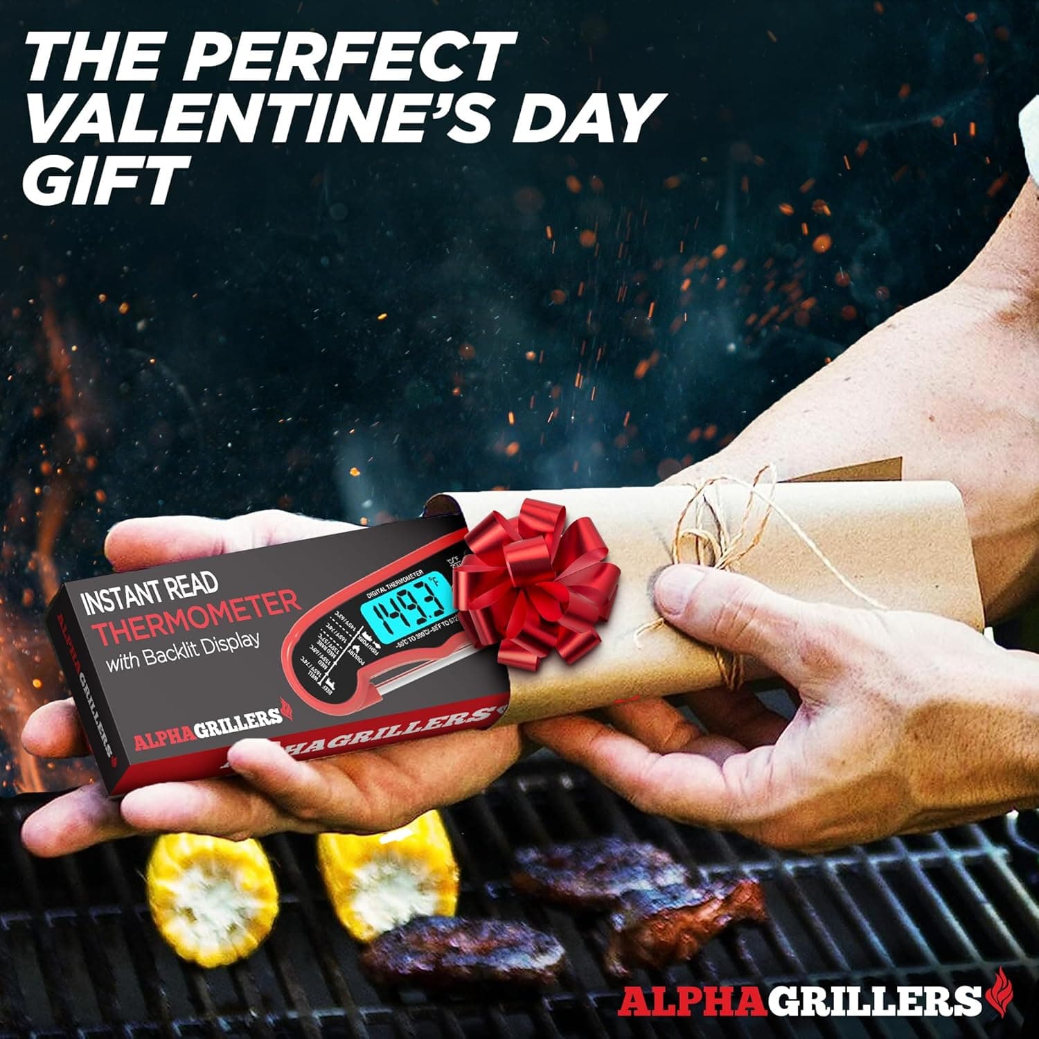 Termómetro Digital para Carne Alpha Grillers - Termómetro de Lectura Instantánea para Cocinar y Asar, Regalos para Hombres, Regalos de San Valentín para Él, Ella, Mamá, Papá - Image 6