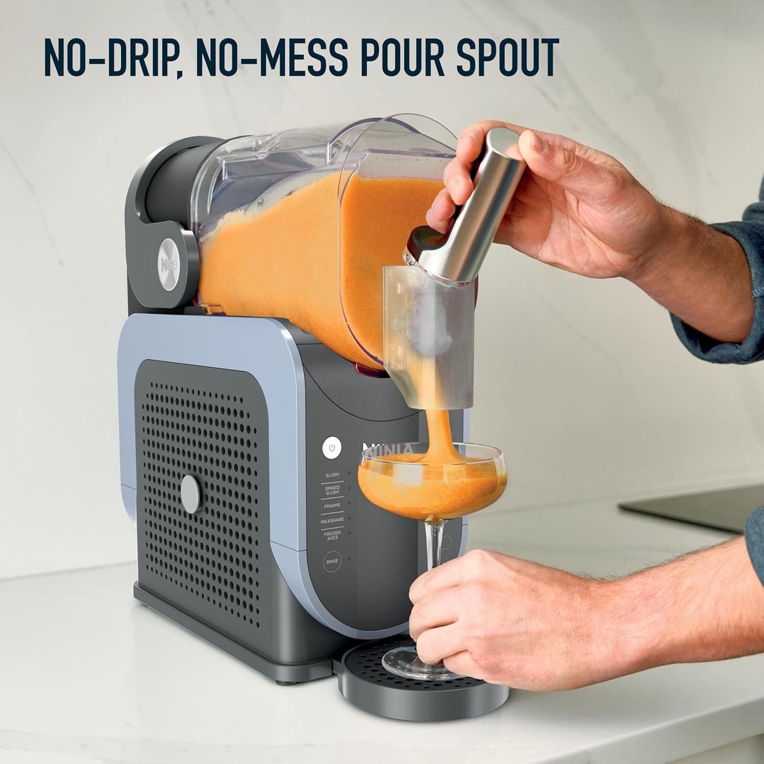 Ninja SLUSHi with RapidChill Technology, 88 oz. Frozen Drink & Slushie Machine, 5 Preset Programs, Margaritas, Frappés, and More, Premium Accents, Black, FS301 - Image 5