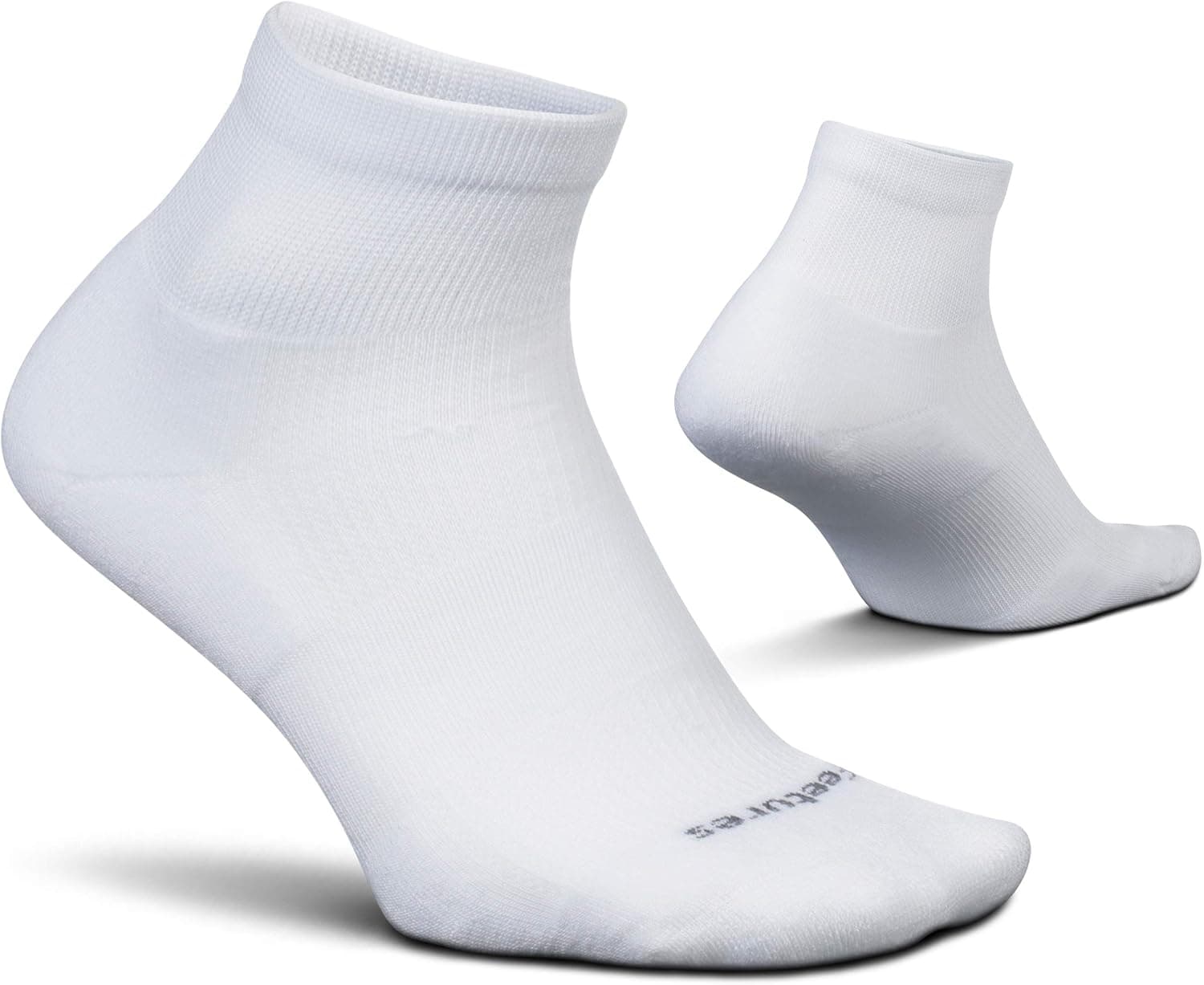 Feetures Therapeutic Max Cushion Quarter Sock - Non-Binding Diabetic Socks - (1 Pair) Large White - Image 2