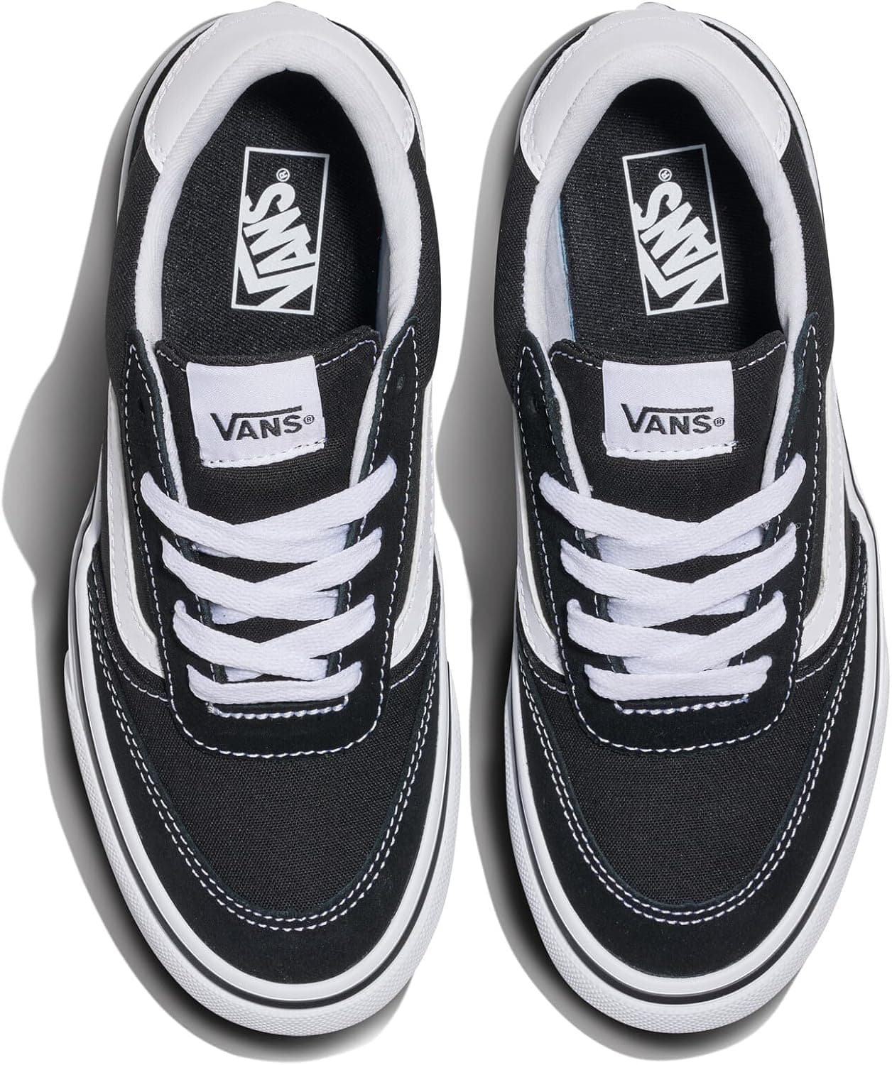 Vans Womens Brooklyn Ls Platform Shoe | Chunky Low-top Sneakers for Fashion, Work & Casual Wear 8 Suede/Canvas Black/White - Image 6