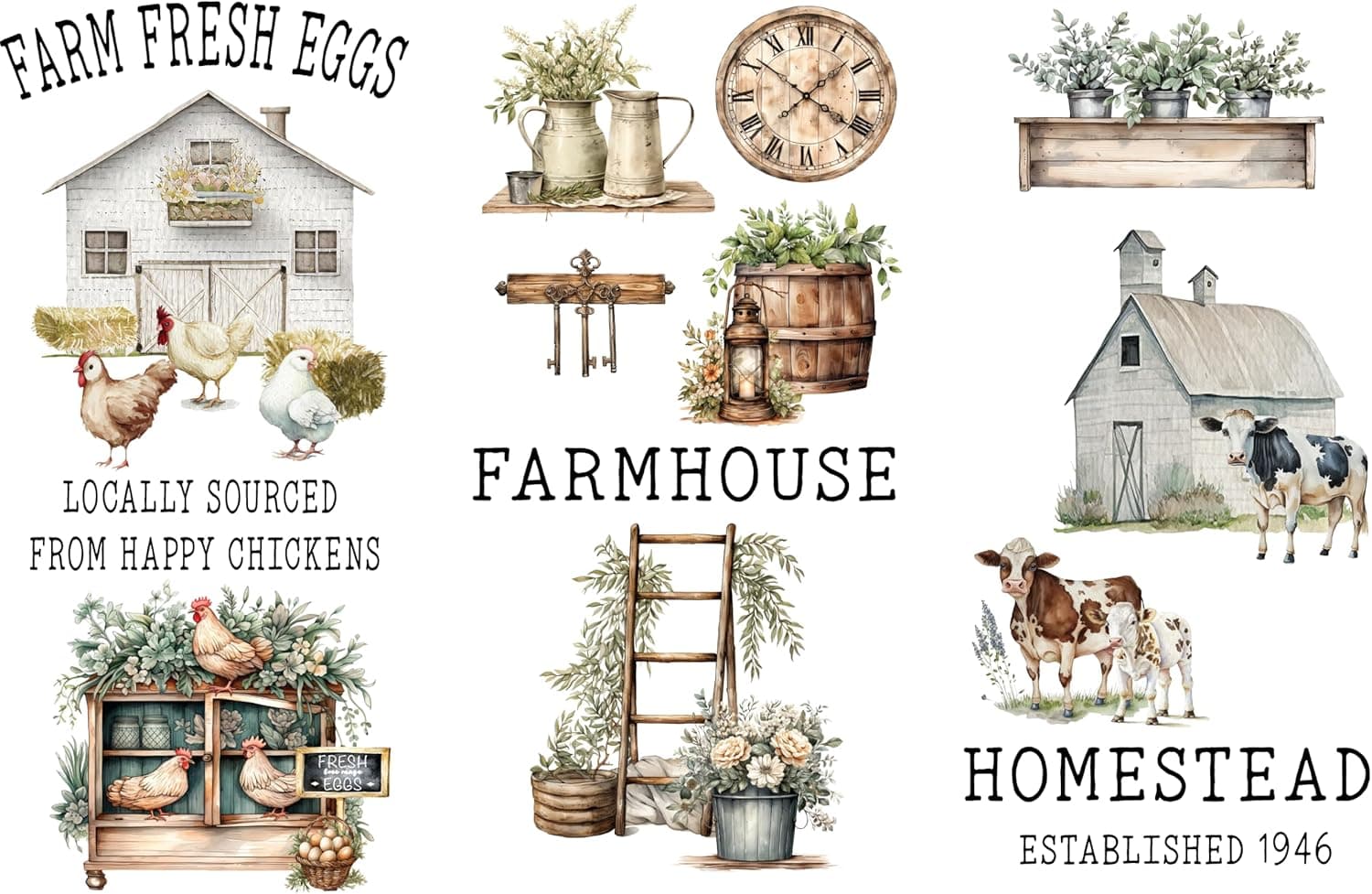 Rub on Transfers for Crafts and Furniture | 3 Design Sheets 6”x 12” | Home Decor Transfers | Furniture and Craft Decals | by Thymeless Designs (Farmhouse) - Image 2