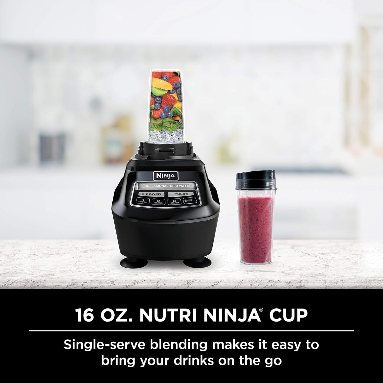 Ninja Mega Kitchen System, 1500W, 72 oz. Full-Size Blender & 8-Cup Food Processor with (2) 16 oz. To-Go Cups, Total Crushing Technology - Smoothies, Ice Crushing, Purees, Dough & More, Black, BL770 Pitcher+Bowl+(2) 16-oz. Cups - Image 5
