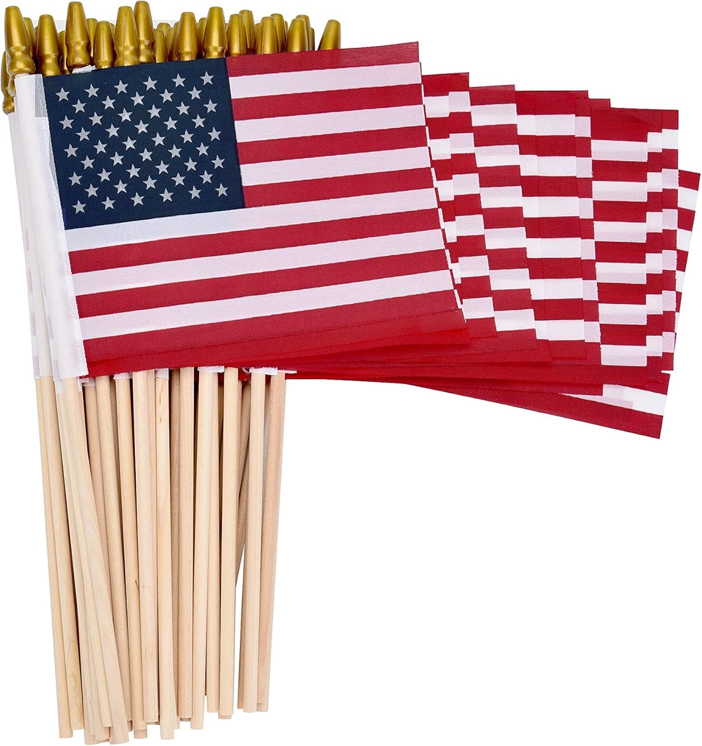 12 Pack Small American Flags on Stick Small US Flags/Mini American Flags for Outside 4x6 Inch American Hand Held Stick Flags with Kid-Safe Spear Top, Patriotic Veterans Day Decorations, 4th of July Decorations 4×6 Inch (Red) - Image 6
