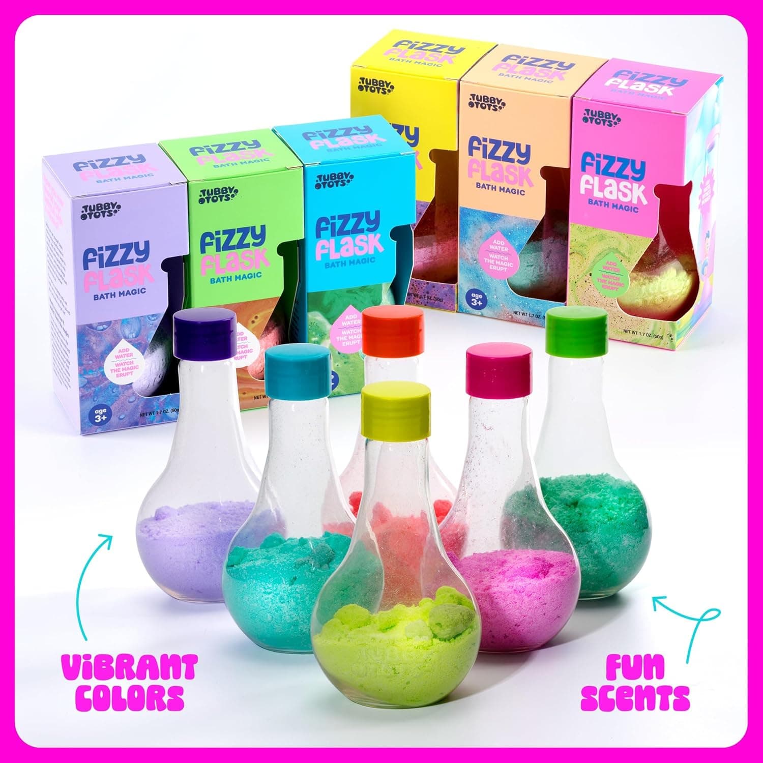 Tubby Tots Bath Potion Kits for Kids - 6 Pk - Bath Bombs for Kids - Toddler Bubble Foam Colors Fizzies - Bathtub Toys for Kid Ages 4-8 Years Old - Science Soap Potions Kit Age 3 4 5 6 7 8 - Non Toxic - Image 7