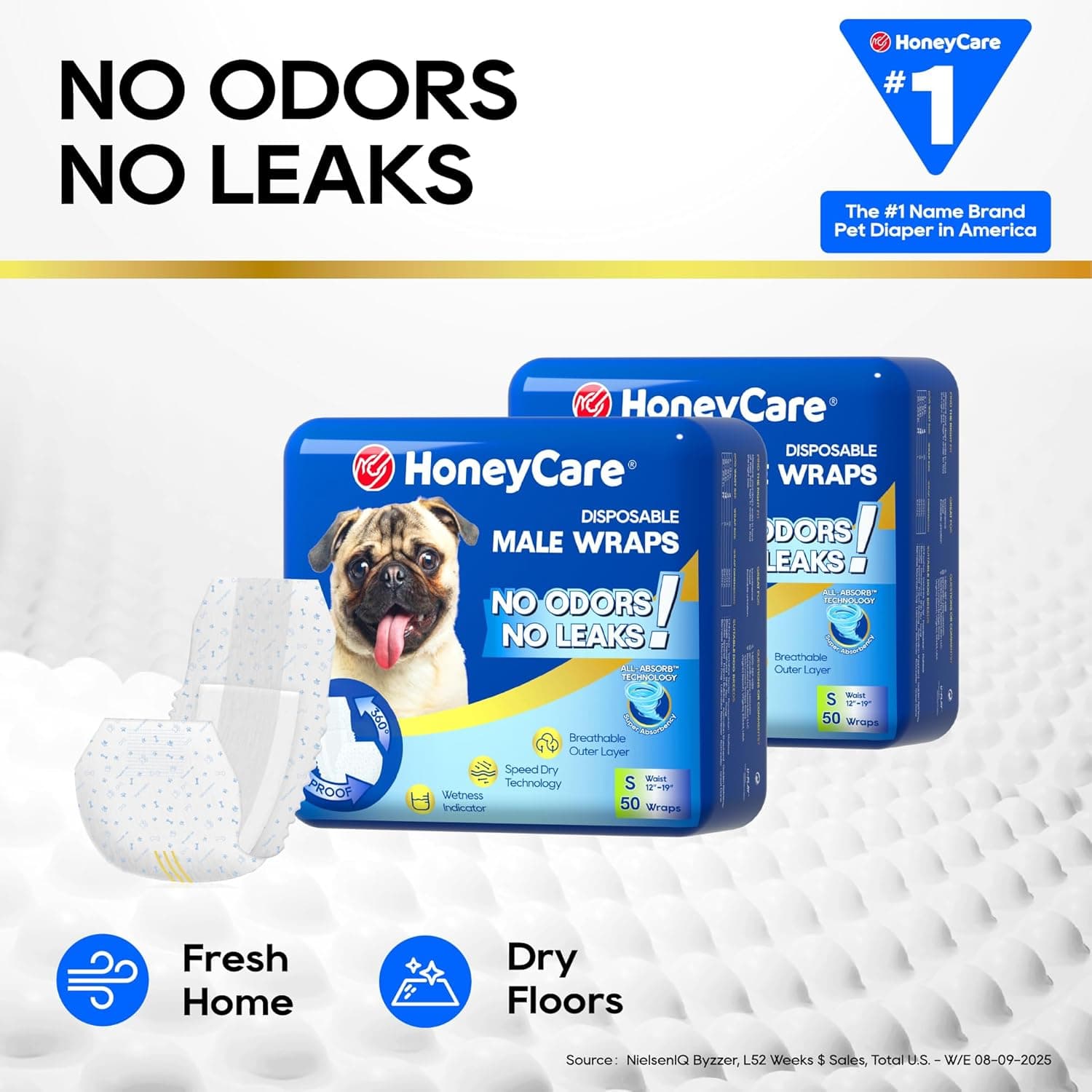 HONEY CARE All-Absorb A26 Male Dog Wrap, 50 Count, Small 1 50 Count Pack of 1 - Image 6