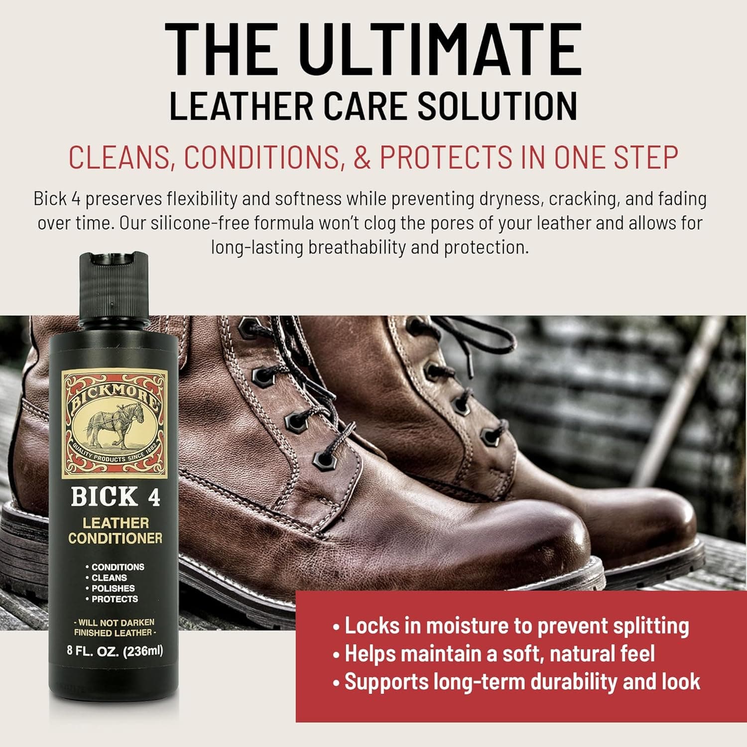 Bickmore Bick 4 Dầu Dưỡng Da - Tốt Nhất Kể Từ Năm 1882 - Chất Tẩy Rửa & Dưỡng Da - Khôi Phục Độ Bóng & Bảo Vệ Tất Cả Các Bề Mặt Mịn - Image 4