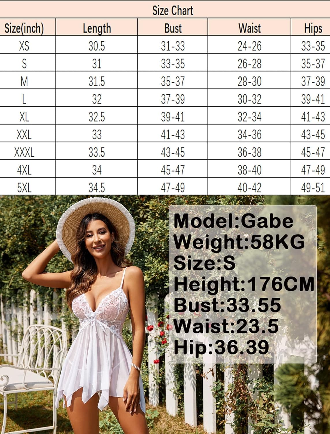 Avidlove Lingerie for Women Lace Babydoll Sleepwear Boudoir Outfits Plus Size Langeray XS-5XL B-white Medium - Image 8