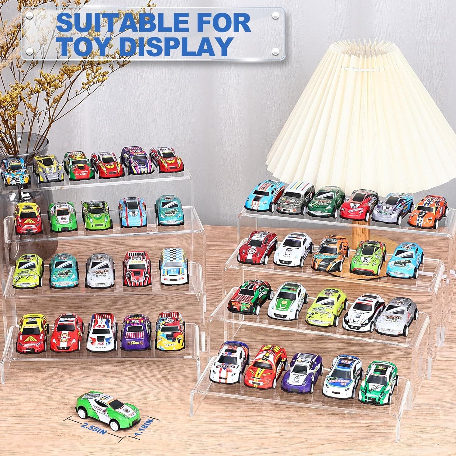 Aheroi Large Acrylic Risers, 8 Pcs 2 Set(7”L~8”L~9”L) Acrylic Display Set Rectangular Stands Shelf Clear Display Risers for Decor, Cake Shelves Retail Shoe Showcase 8Pcs-Clear - Image 7