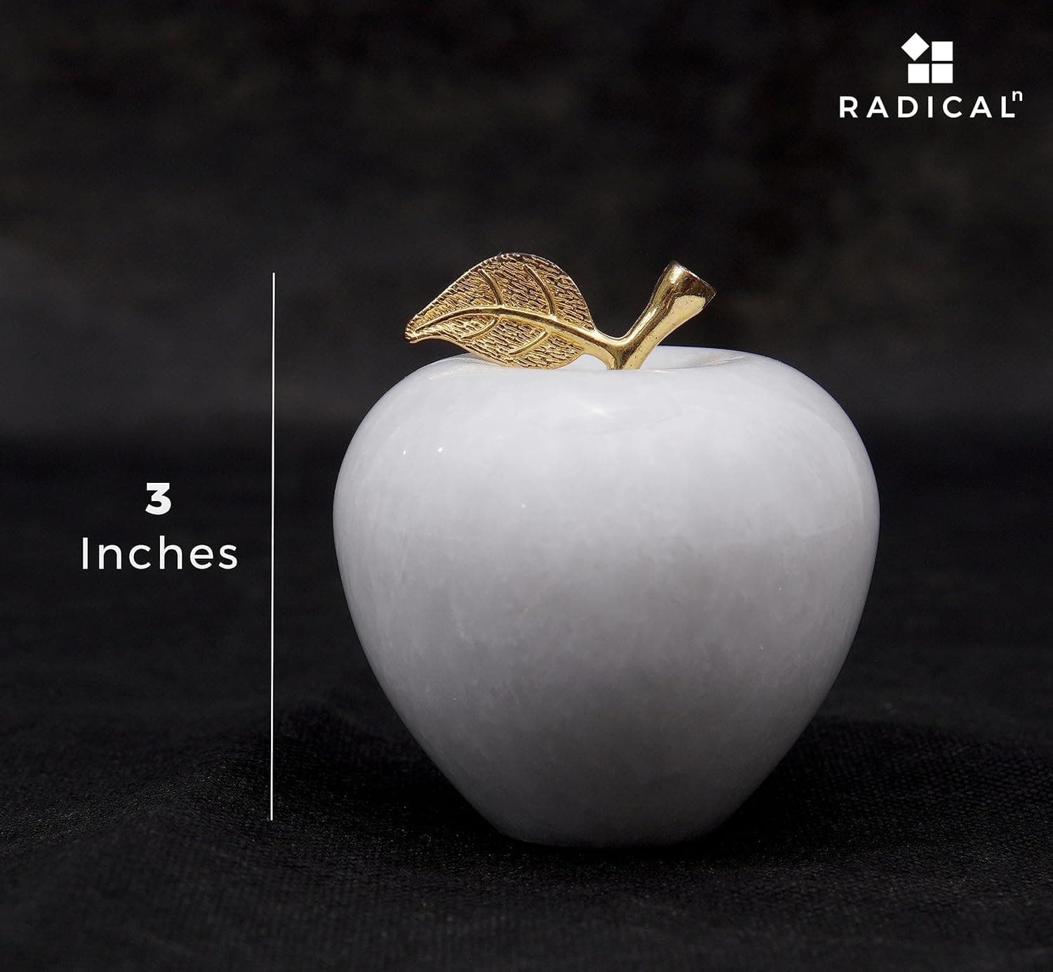 Radicaln 大理石装饰品 新白色 3 英寸 手工苹果纸镇 办公桌装饰 - 适合办公室桌面装饰和家居装饰纸镇 N-白色 - Image 8