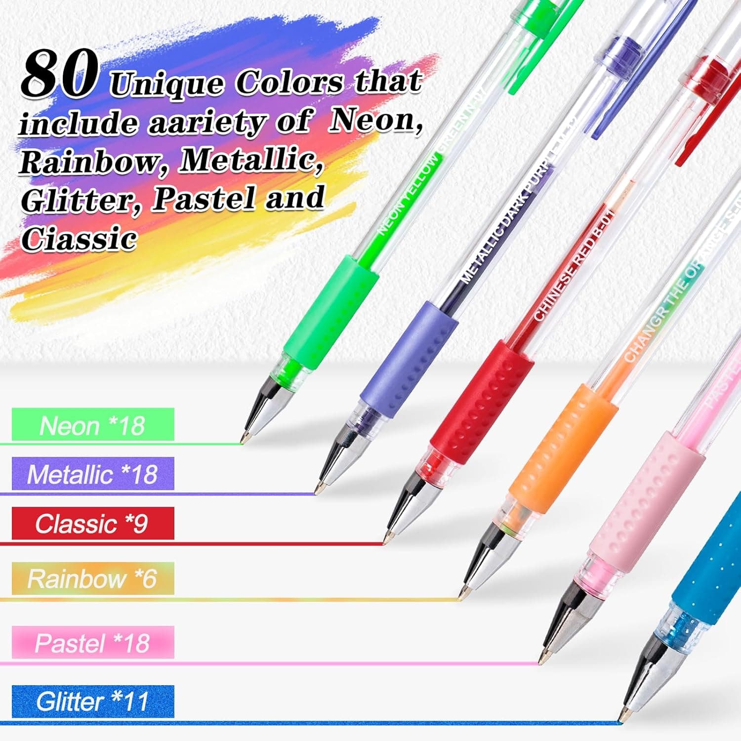 Aen Art Gel Pens for Adult Coloring Books, 160 Pack Artist Colored Gel Pen with 40% More Ink, Black Case. Perfect for Drawing Doodle Crafts Journaling Planner - Image 7