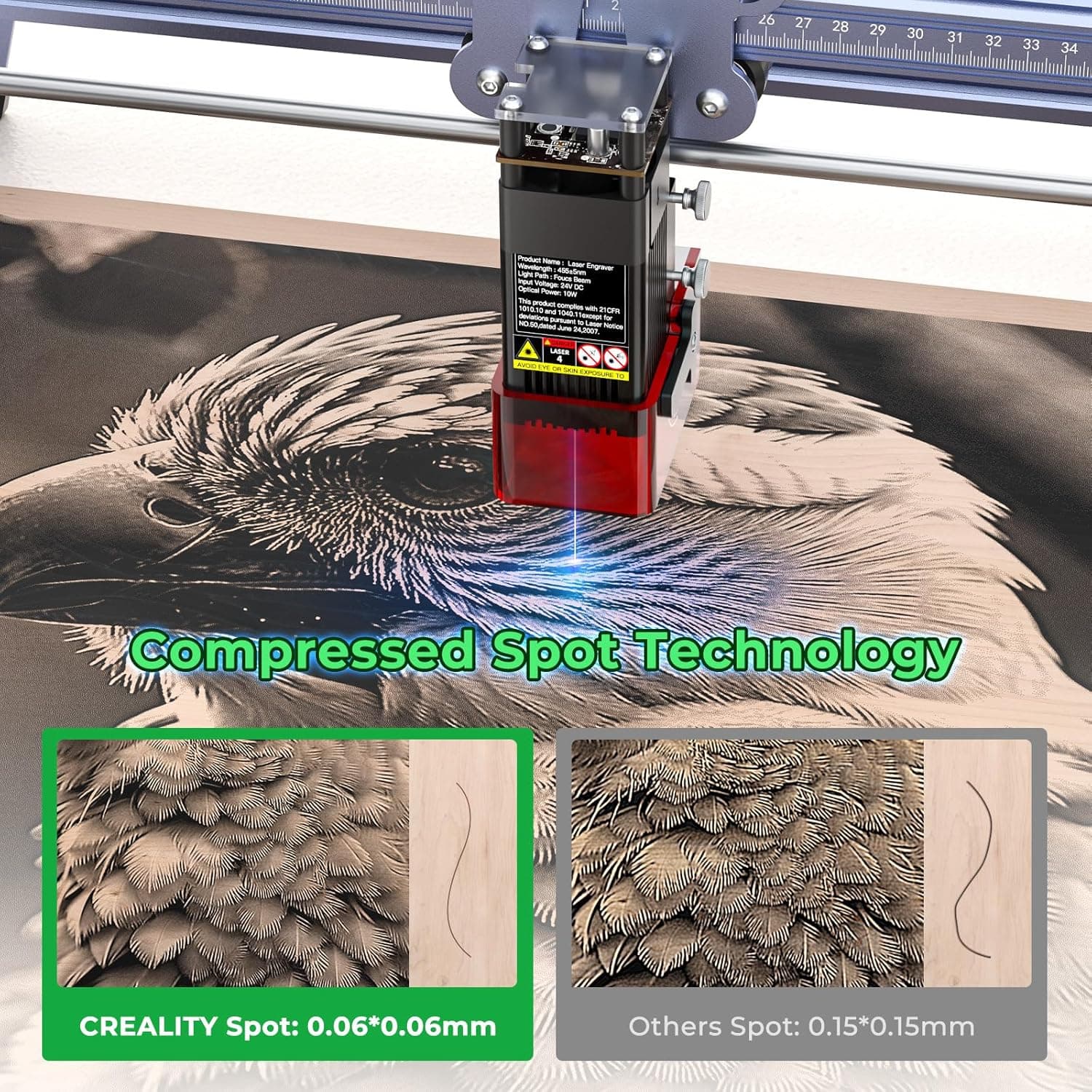 Creality Falcon 5W Laser Engraver Machine, 72w High Precision 0.06mm Laser Cutter and Engraving Machine for Wood Leather Acrylic Glass, 10000mm/min, Offline Usage, Working Area 400 * 415mm Falcon-5W - Image 5