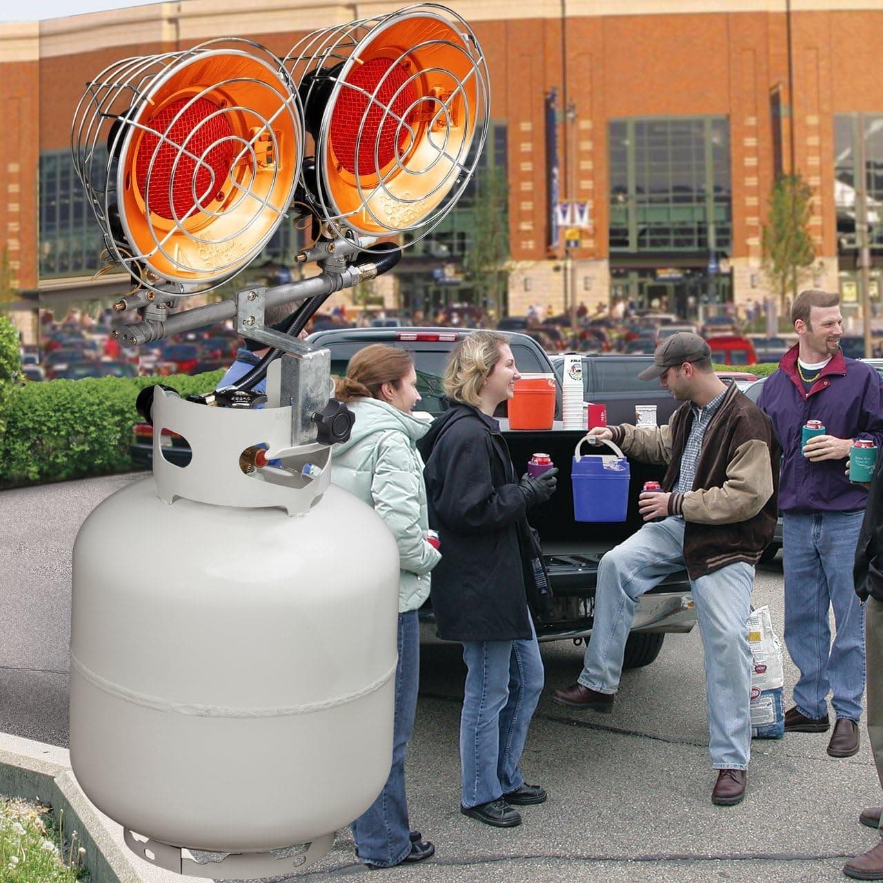 Avenger FBDTP30 Infra-Red Tank Top Outdoor Heater for Use with Propane Gas Tanks for Camping, Patios, and More, Double Burner, 30,000 BTU, Silver - Image 7