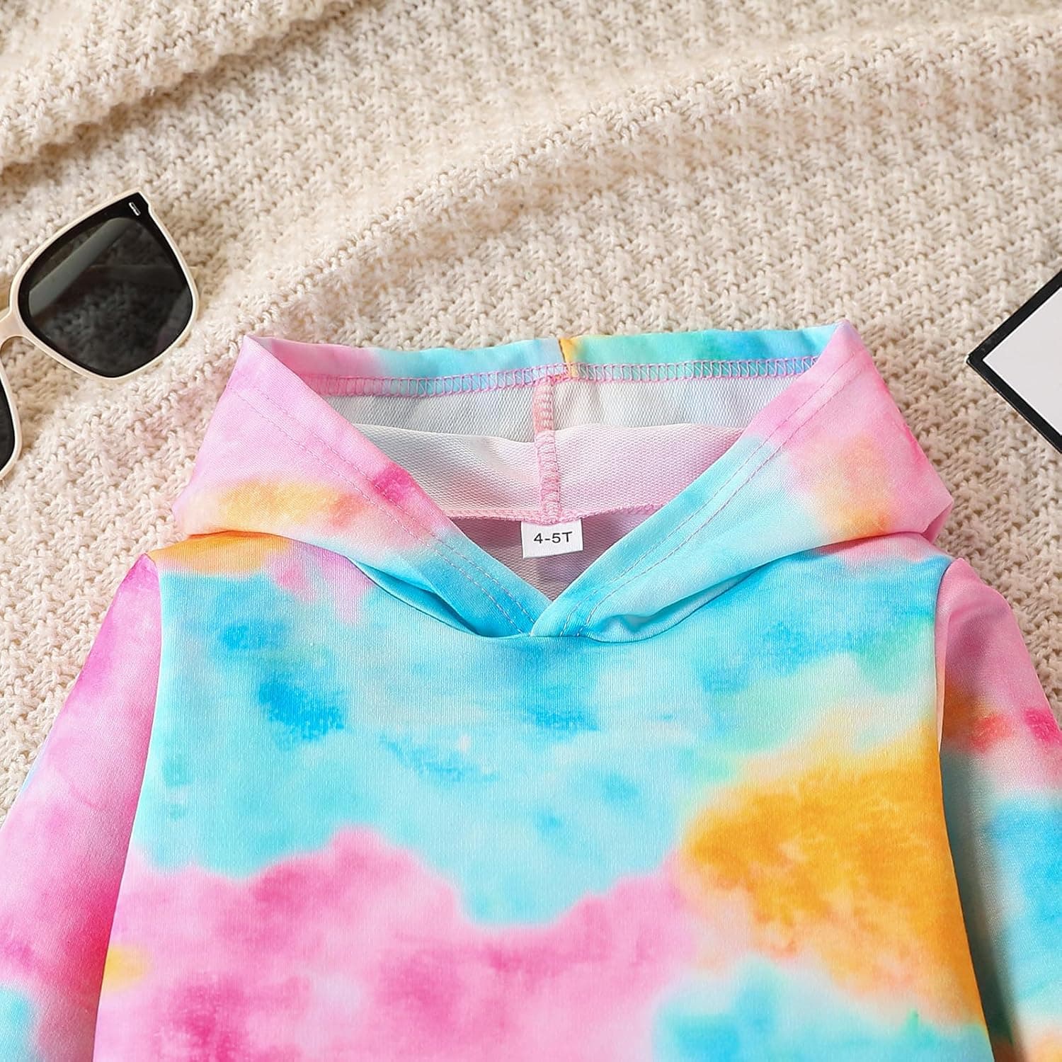 Kid Girls Clothes - Girls Outfits Tie Dye Tops and Leggings Pants 2 Piece Spring Clothes Set Pink 4-5T - Image 6