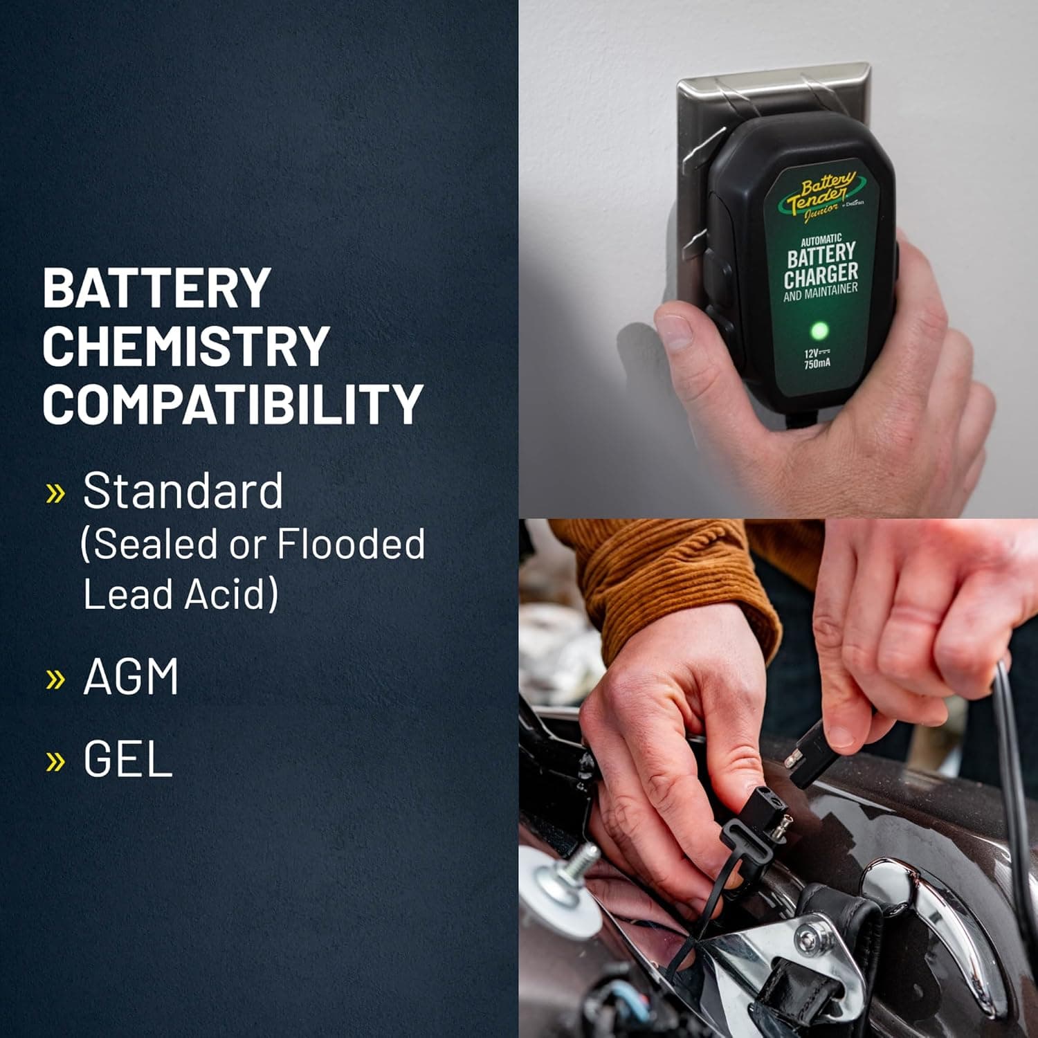 Battery Tender Junior 12V, 750mA Charger and Maintainer: Automatic 12V Powersports for Motorcycle, ATVs, and More - Smarter Than a Trickle Charger - 021-0123 - Image 8