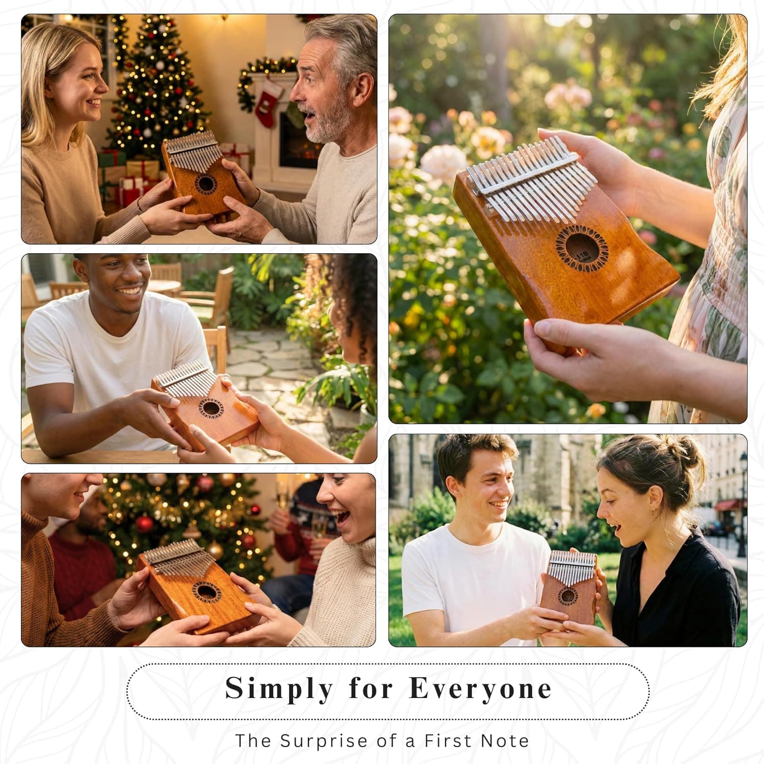 Kalimba Thumb Piano 17 Keys, Portable Mbira Finger Piano Gifts for Kids and Adults Beginners Wood 17 Keys - Image 5