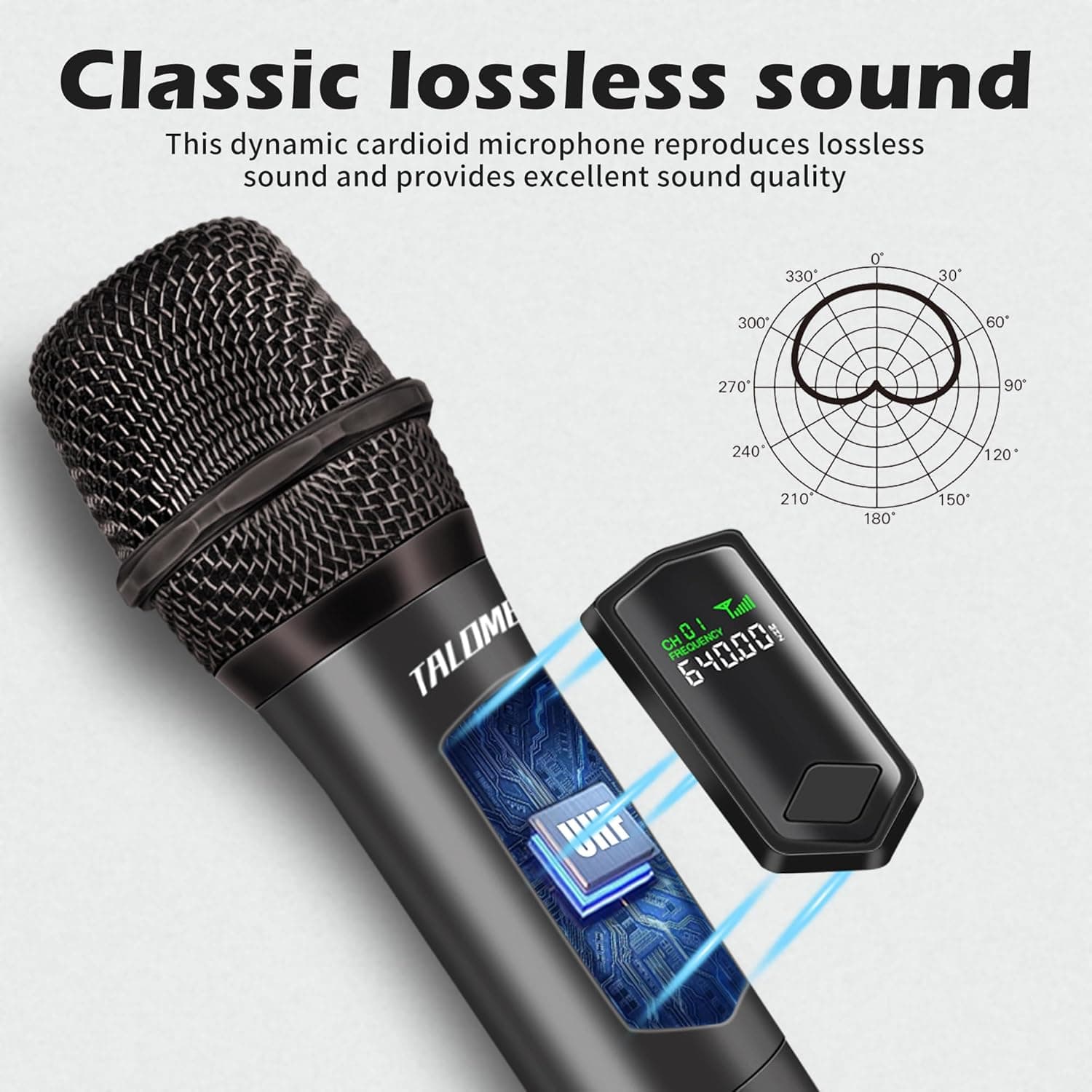 Wireless Microphone,Professional Dual Handheld Cordless Dynamic Mic System with Rechargeable Receiver(160 Ft),Karaoke Microphone Set for Singing,Karaoke,Wedding,DJ,Party,Speech,Church,K60-2 Gray - Image 3