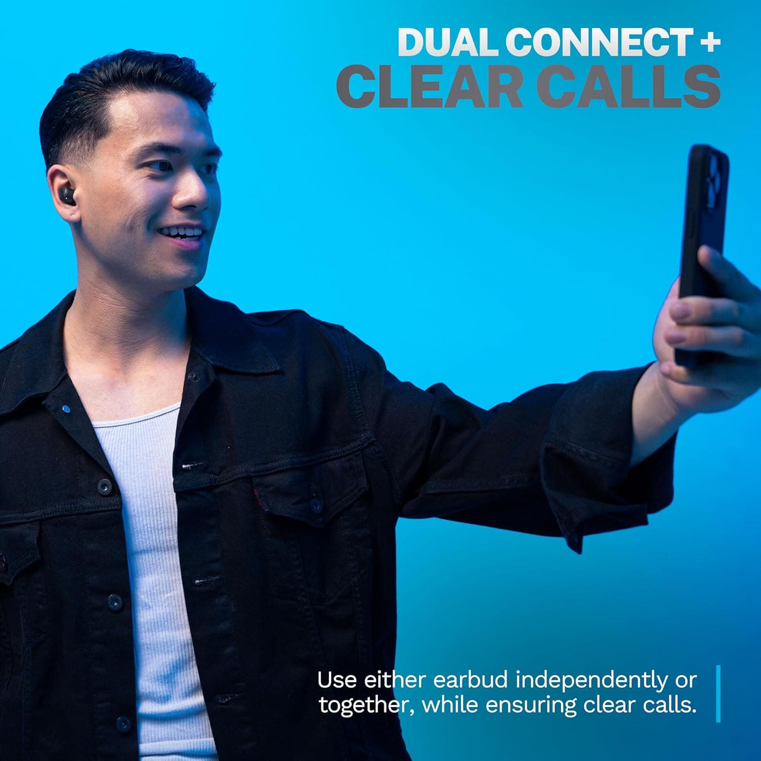 JLab Go Air Pop+ True Wireless Earbuds, in Ear Headphones, Bluetooth Earphones, 35H Playtime Ear Buds, Bluetooth Earbuds with Microphone, USB-C Charging Case, Dual Connect, EQ3 Sound, Black Pop+ Black - Image 6