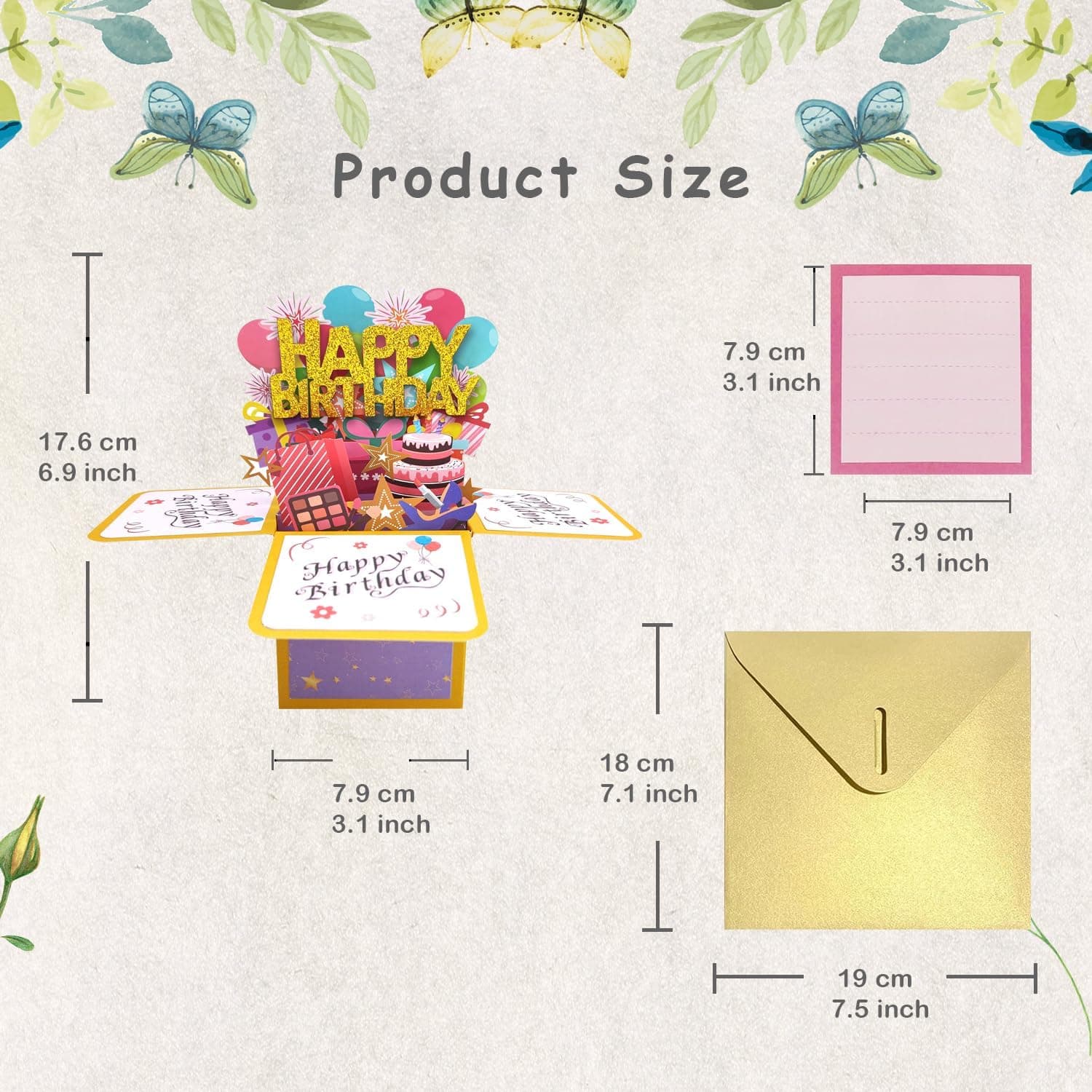 Funny Happy Birthday Pop Up Card, Sweet 3D Birthday Gift Box for Adults and Kids with Envelopes, Unique Handmade Foldable Celebration Cards for Daughter, Son, Mom, Dad, Friend Happy Birthday Card - Image 8