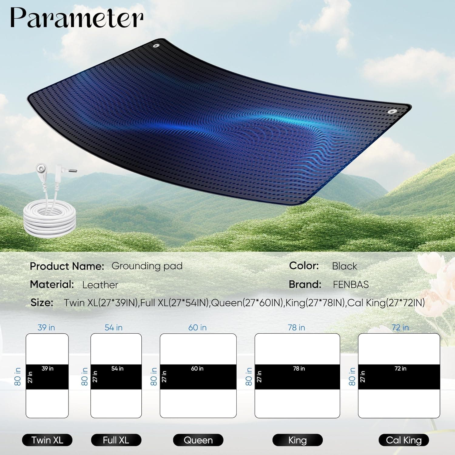 Grounding Mat for Bed, Enjoy The Grounding Effect Indoors, for Better Sleep, Pain and Stress Relief, Grounding Mat Set Comes with Grounding Cord Black King - Image 7