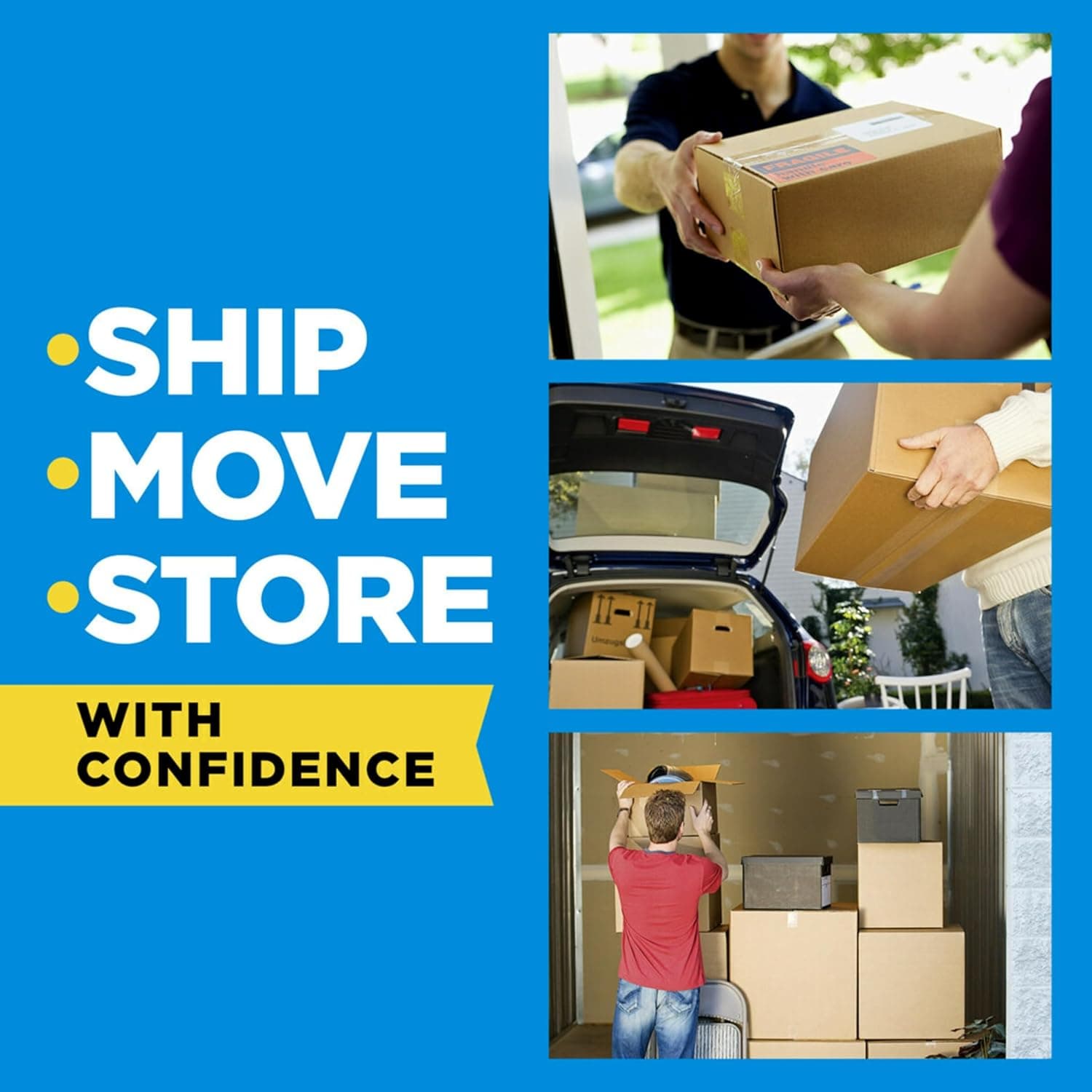 Scotch Heavy Duty Shipping Packing Tape, Clear, Packing Tape for Moving Boxes and Packaging Supplies, 1.88 in. x 22.2 yd., 6 Roll Dispensers, Moving Supplies 6 Packs - Image 10