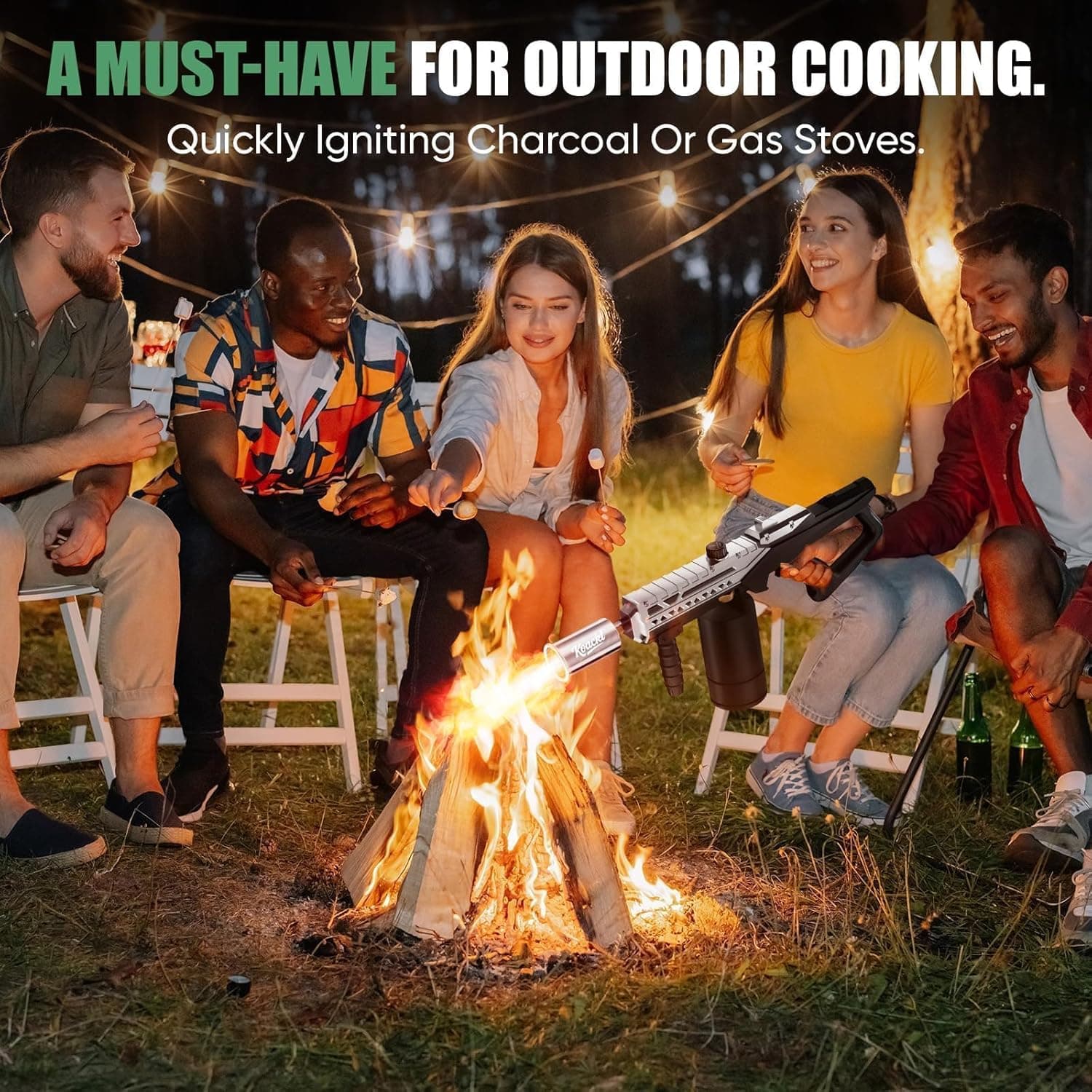 Powerful Propane Torch Gun, Kitchen Torch with Adjustable Flame, Flamethrower Blow Torch Gun, Gas Welding Kits for BBQ, Searing Steak, Camping & Charcoal Torch Lighter(Tank Not Included) Silver&black - Image 7