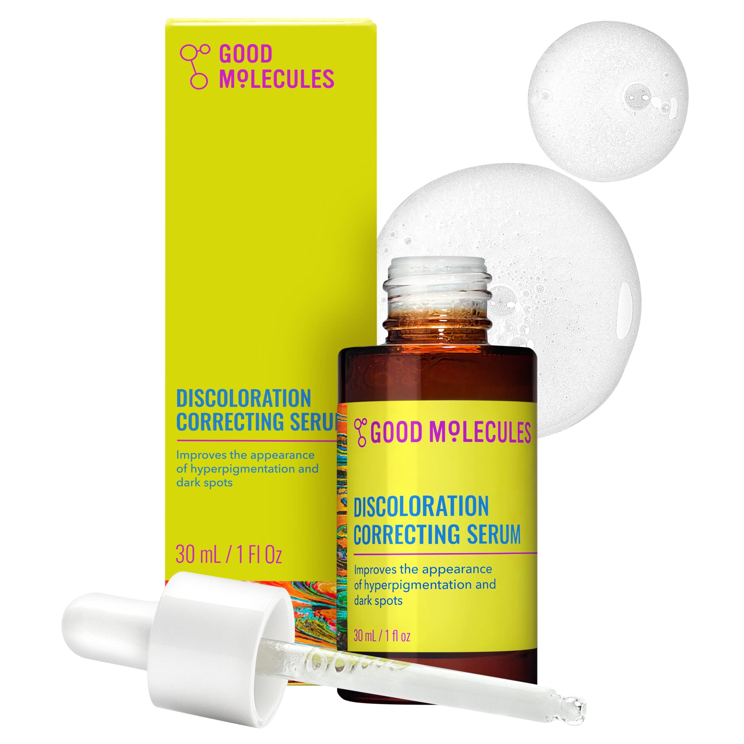 Good Molecules Discoloration Correcting Serum - Tranexamic Acid and Niacinamide Serum to Target Dark Spots and Hyperpigmentation - Skin Care for Face 1 Fl Oz (Pack of 1)