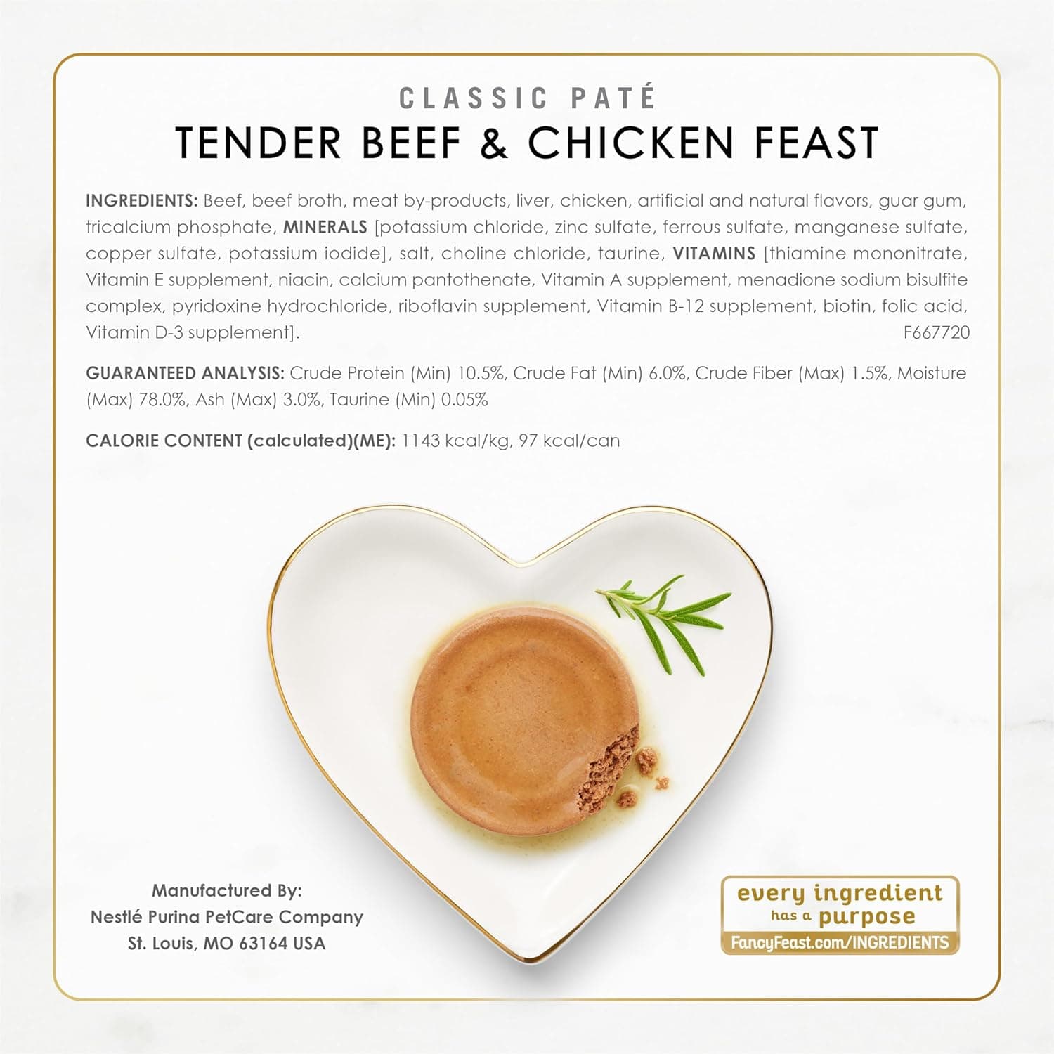 Fancy Feast Poultry and Beef Feast Classic Pate Collection Grain Free Wet Cat Food Variety Pack - (Pack of 30) 3 oz. Cans Poultry & Beef 3 Ounce (Pack of 30) - Image 8