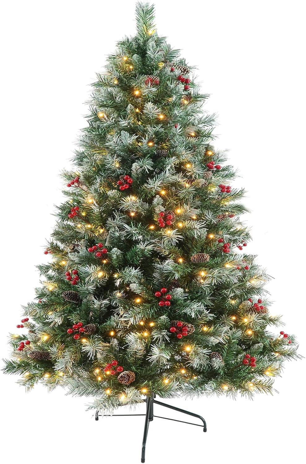 Prelit Christmas Tree with Lights 6ft - Premium Artificial Christmas Tree, with 874 Branch Tips and 250 Warm Lightsm, Support Automatique, Easy Assembly,Perfect Choice for Xmas Decorations Green 6ft - Image 2