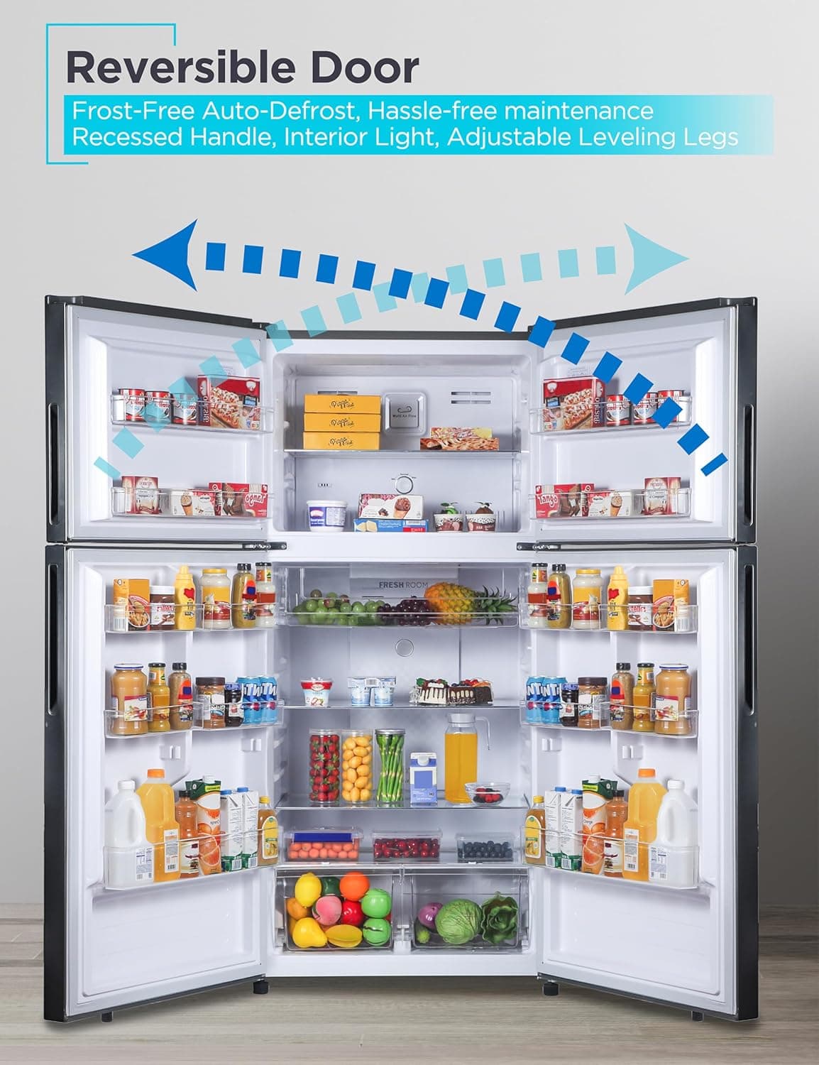 BLACK+DECKER Refrigerador de 16.4 Pies Cúbicos con Congelador Superior, Refrigerador de 2 Puertas con Controles de Temperatura Separados, Descongelación Automática, Electrodoméstico de Cocina de Tamaño Completo para Hogares y Apartamentos, BR1640KB, Negro - Image 6