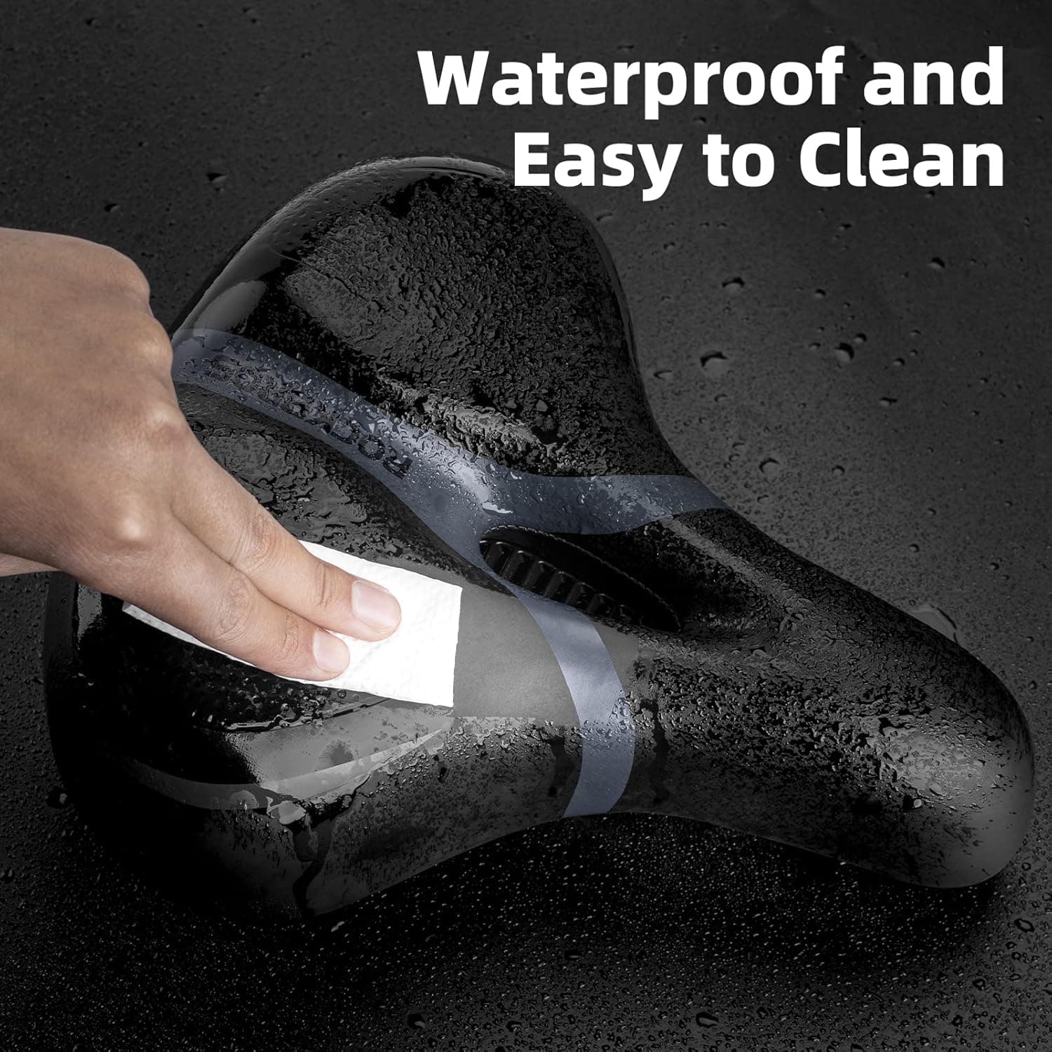 ROCKBROS Bike Seat for Men Women Comfort Wide Gel Bike Seat Replacement,Breathable Waterproof Padded Bicycle Saddle, Compatible with Cruiser/Mountain/Fat Bikes Black - Image 7