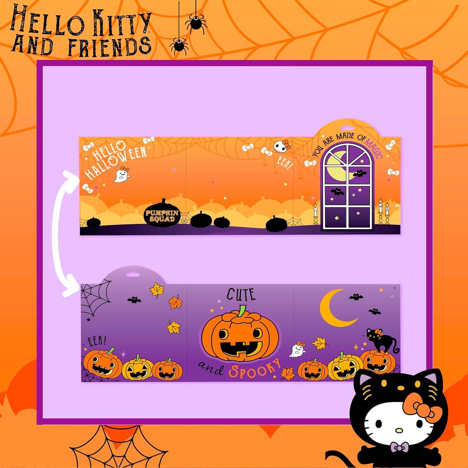 Hello Kitty and Friends Halloween Puffy Playset, Includes 30+ Stickers, 2 Play Scenes, Reusable for Kids Hello Kitty Halloween - Image 3