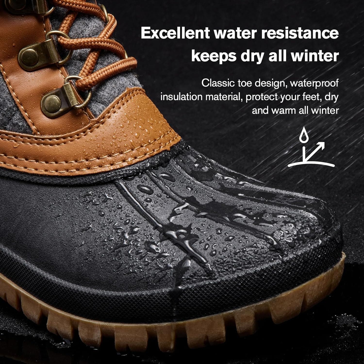 ALEADER Womens Winter Snow Boots | Waterproof Shell | Duck Boots 6 Brown Grey - Image 6