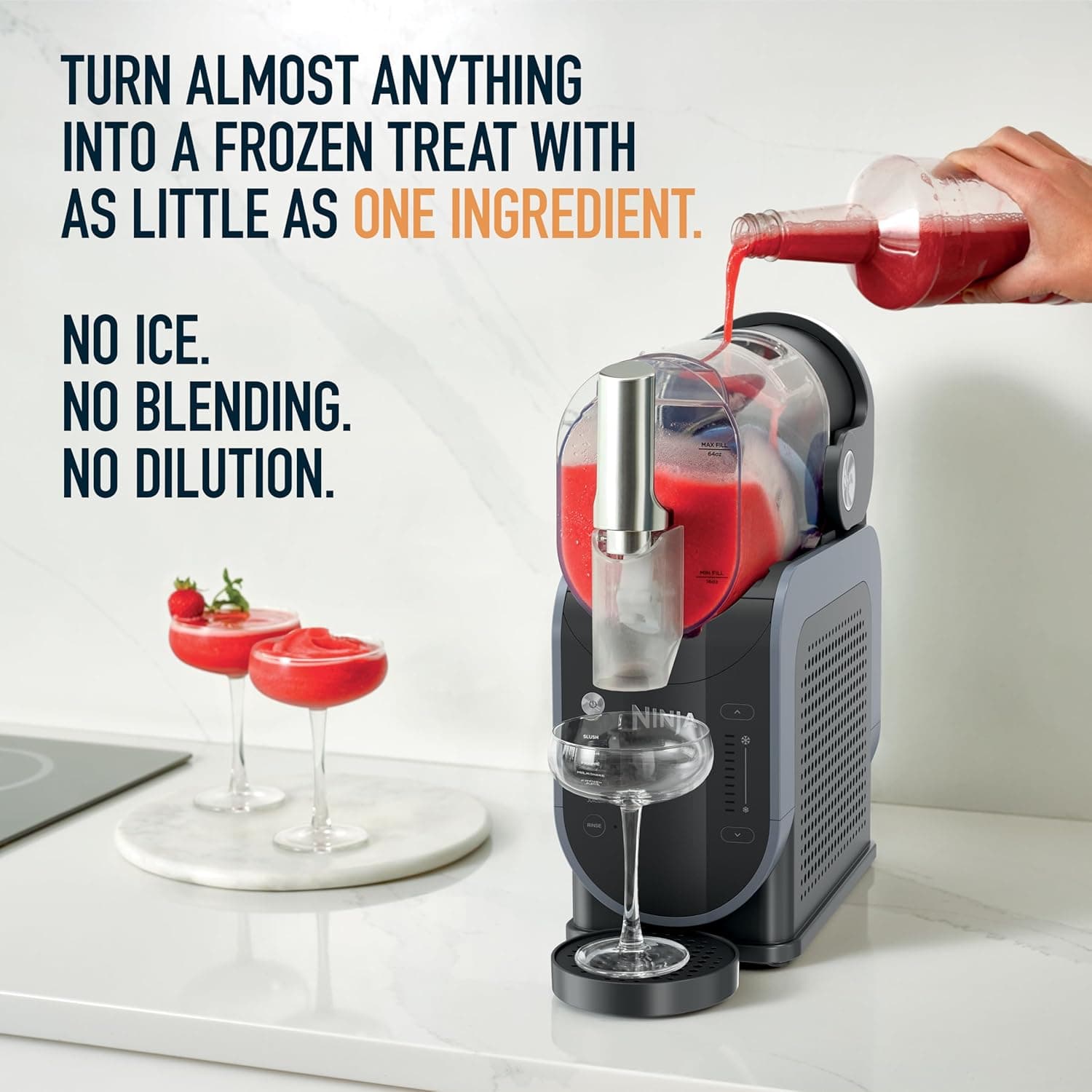 Ninja SLUSHi with RapidChill Technology, 88 oz. Frozen Drink & Slushie Machine, 5 Preset Programs, Margaritas, Frappés, and More, Premium Accents, Black, FS301 - Image 4