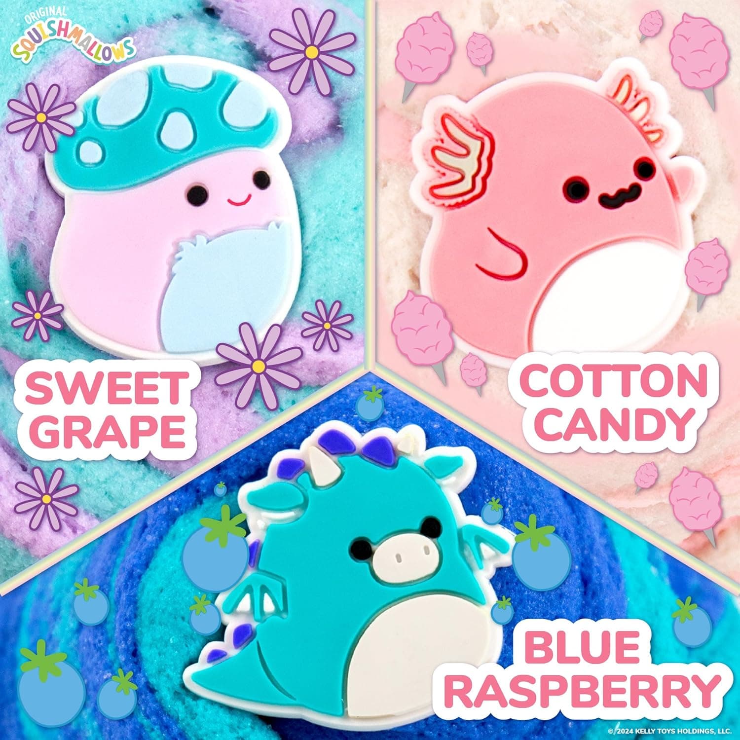 Original Squishmallows Premium Cloud Slime, 3-Pack, 9 Slime Add Ins, 8 oz. Fluffy Slimes, Slime for Kids, Bulk Slime, Great 6 Year Old Toys & Party Favors, Super Soft Sludge Toy - Image 4